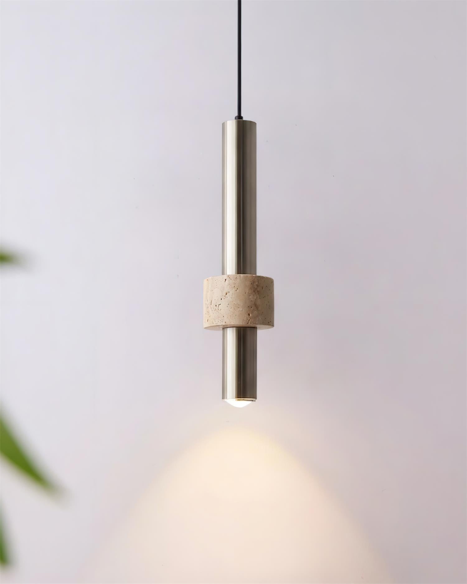 Tralune Minimalist Travertine Pendant Light