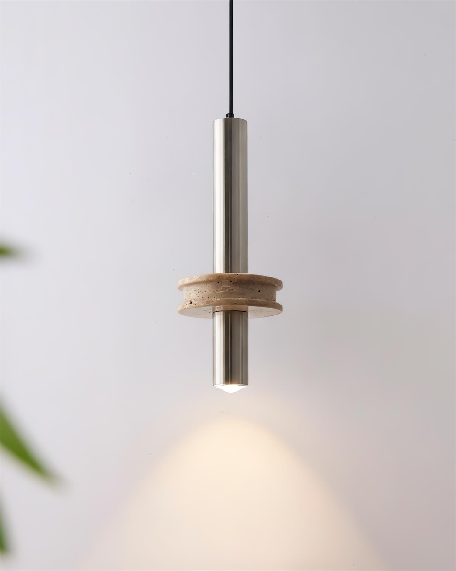 Tralune Minimalist Travertine Pendant Light