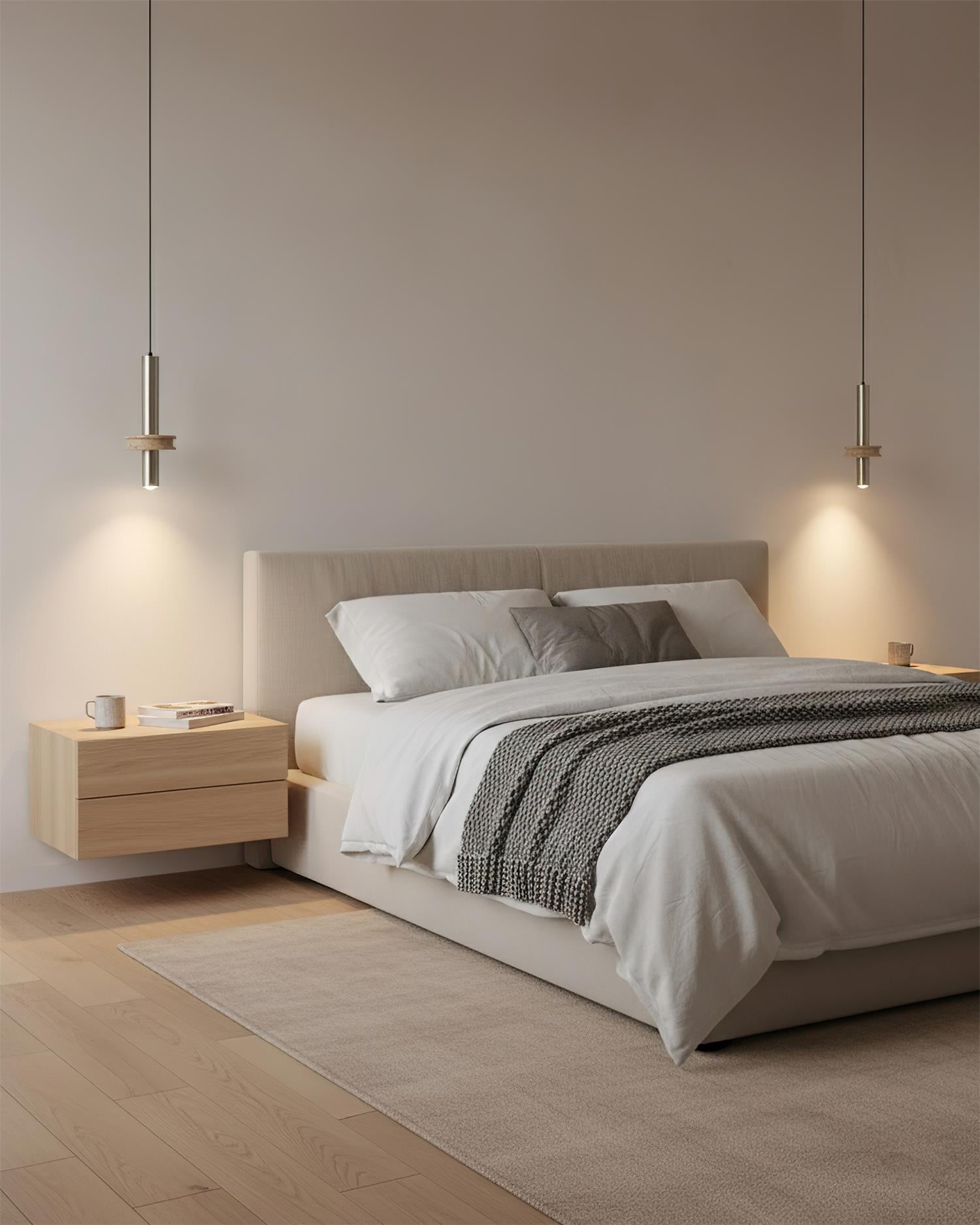 Tralune Minimalist Travertine Pendant Light