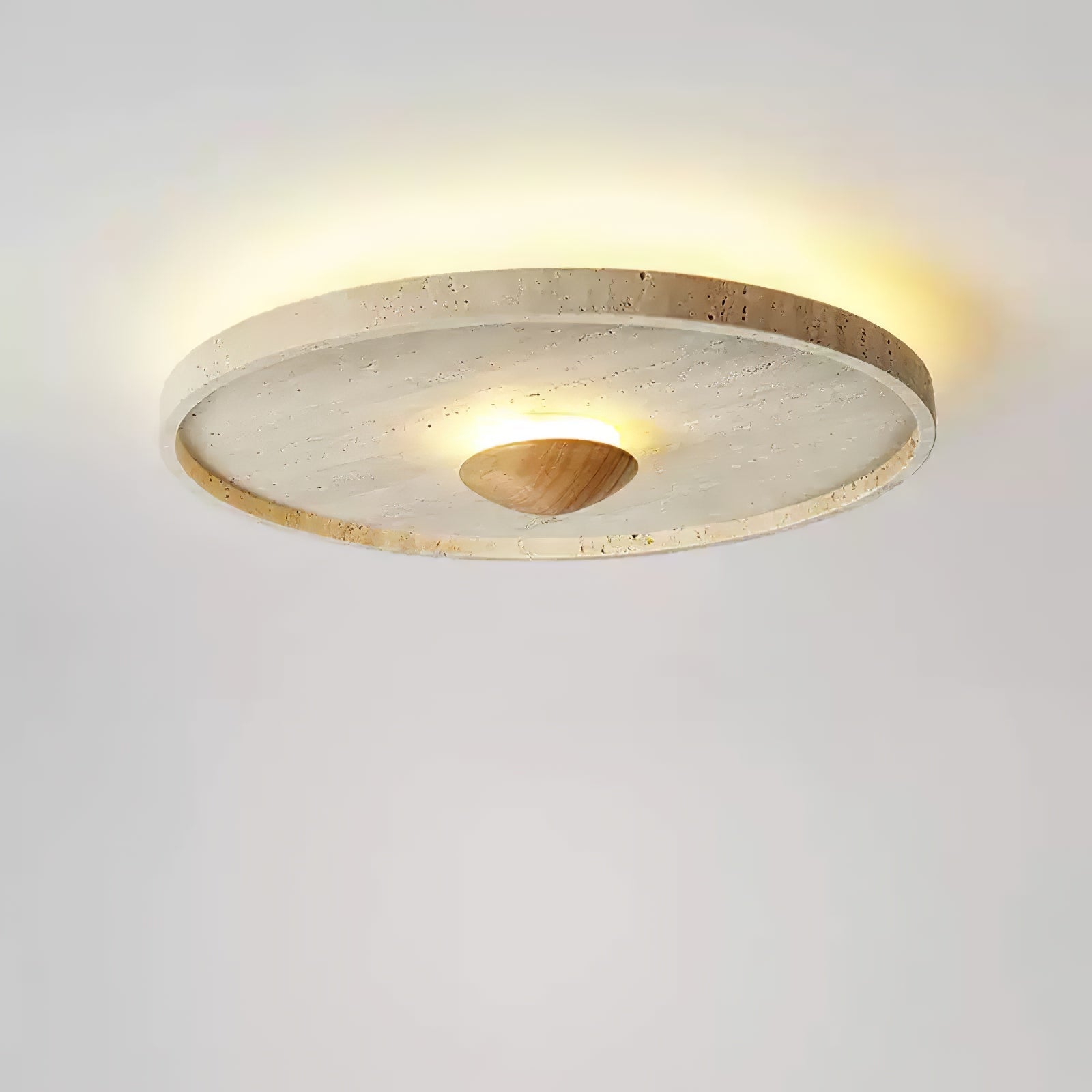 Lumiround Disc Inset Travertine Ceiling Light - Blowlighting