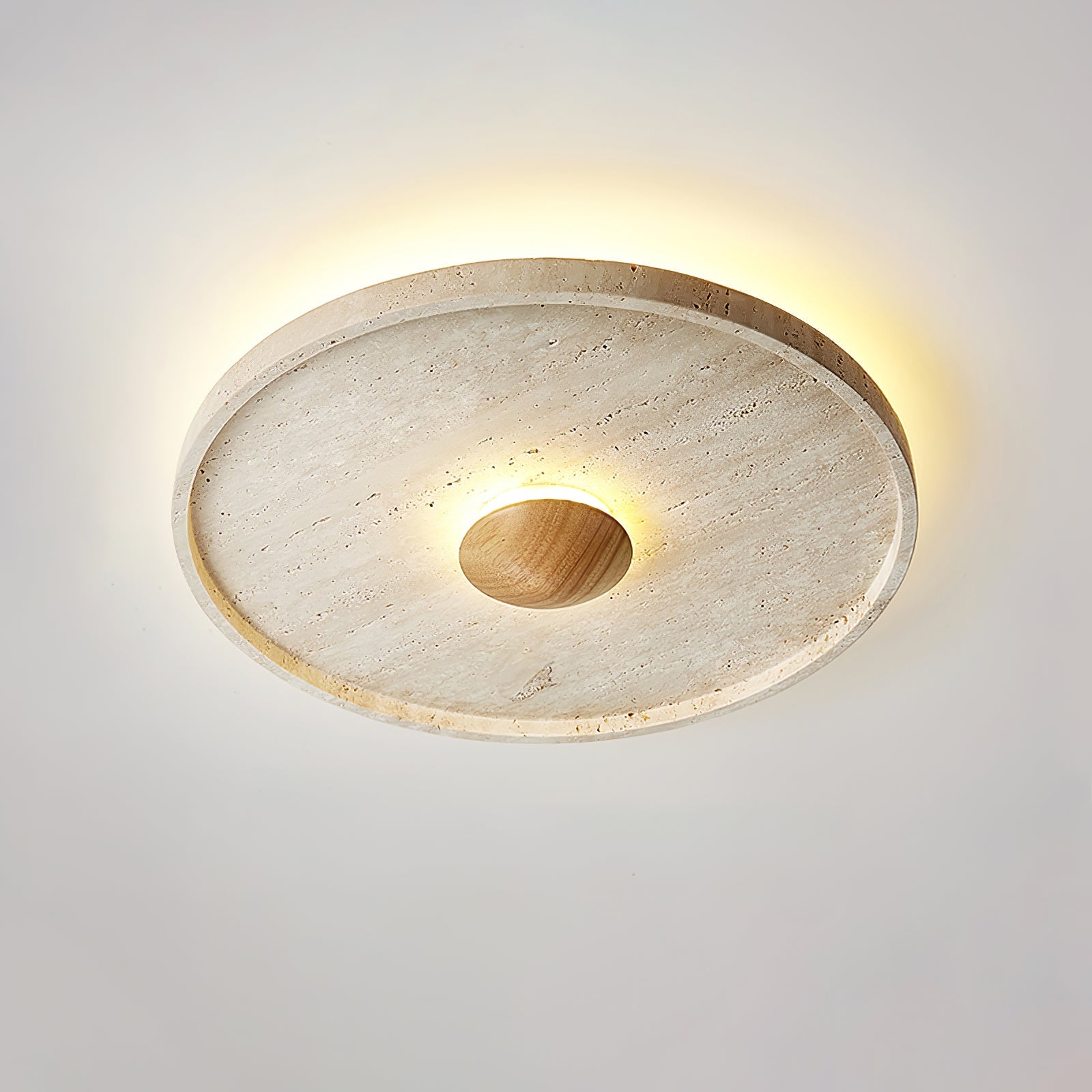 Lumiround Disc Inset Travertine Ceiling Light - Blowlighting