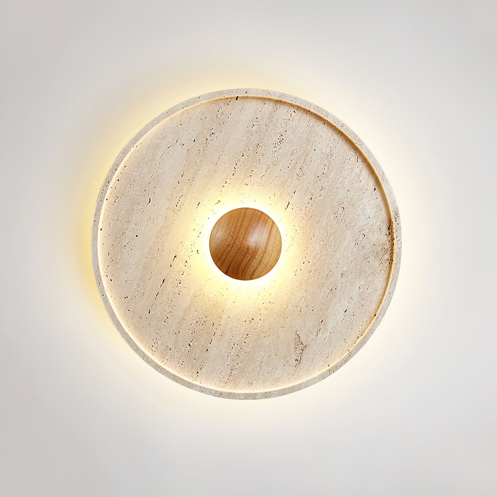Lumiround Disc Inset Travertine Ceiling Light - Blowlighting