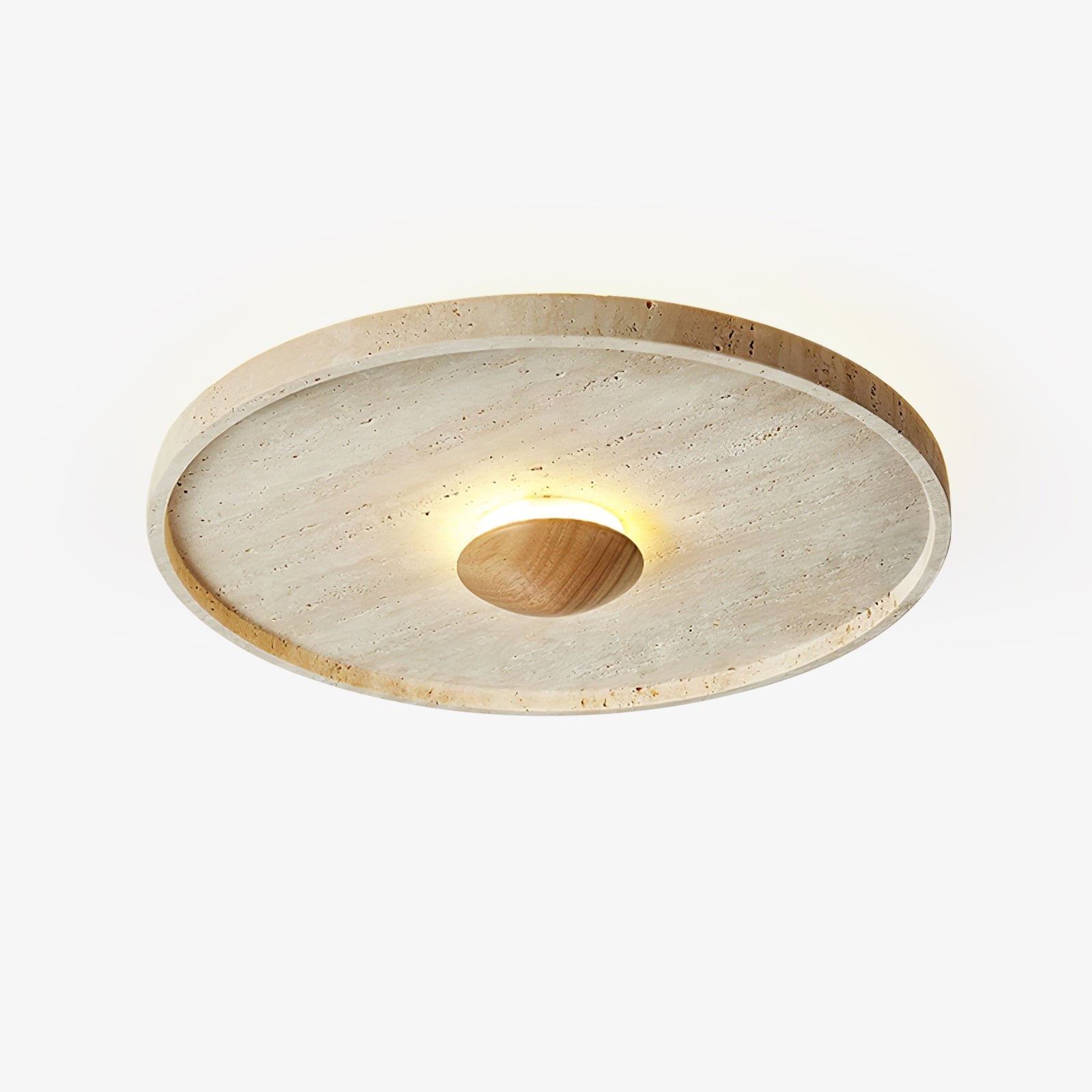 Lumiround Disc Inset Travertine Ceiling Light - Blowlighting