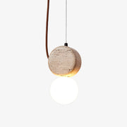 Zosolyra Double-Disc Travertine Pendant Light - Blowlighting
