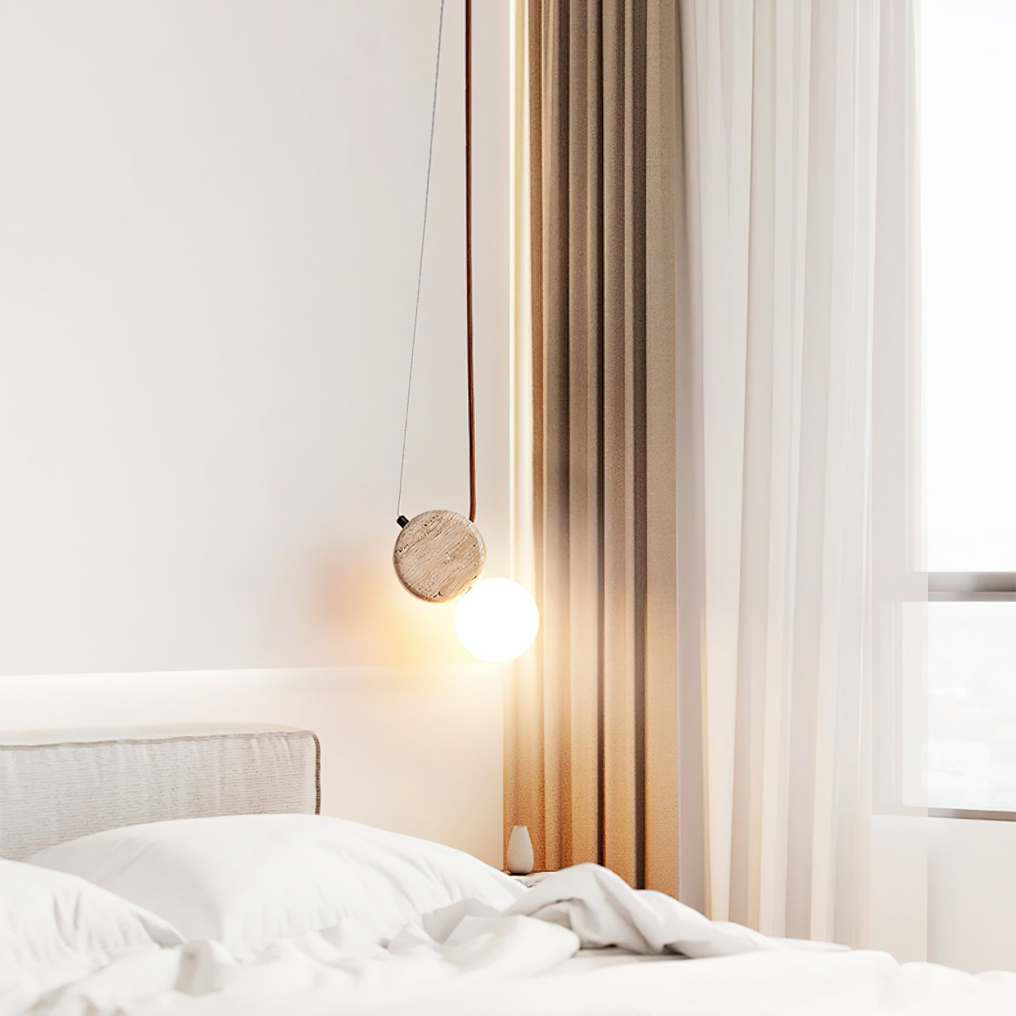 Zosolyra Double-Disc Travertine Pendant Light - Blowlighting