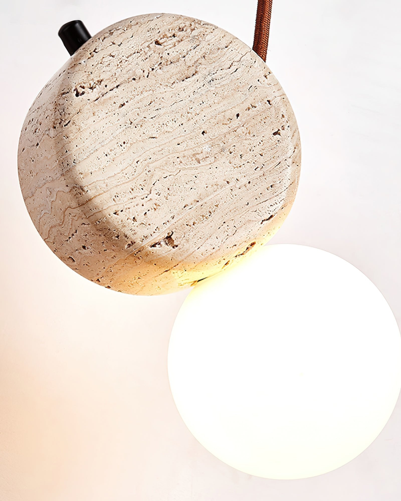 Zosolyra Double-Disc Travertine Pendant Light - Blowlighting