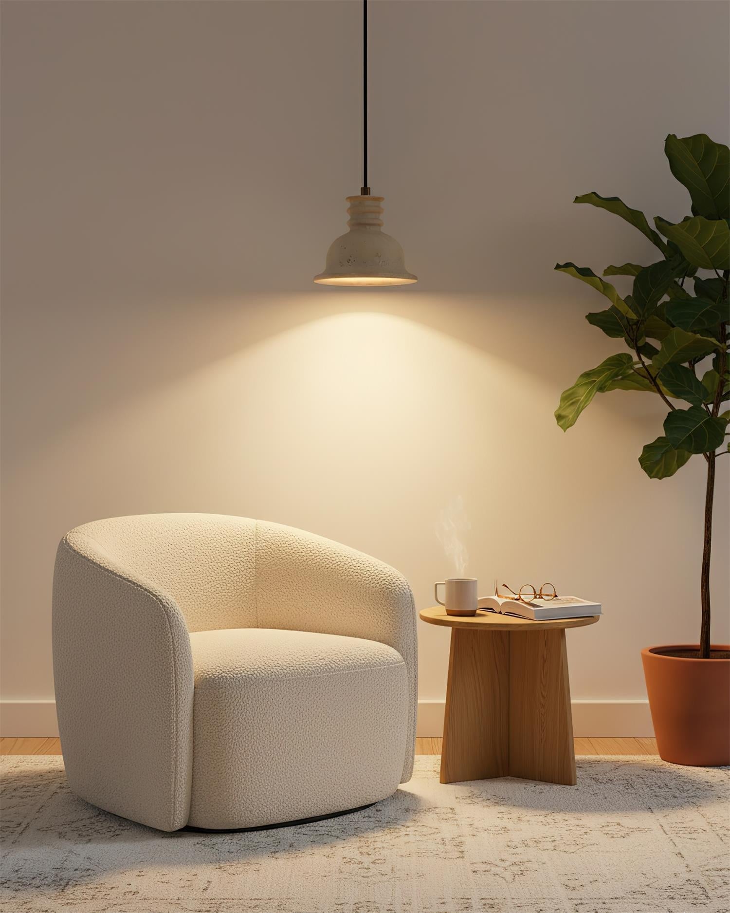 Tranquil Wabi-Sabi Travertine Pendant Light