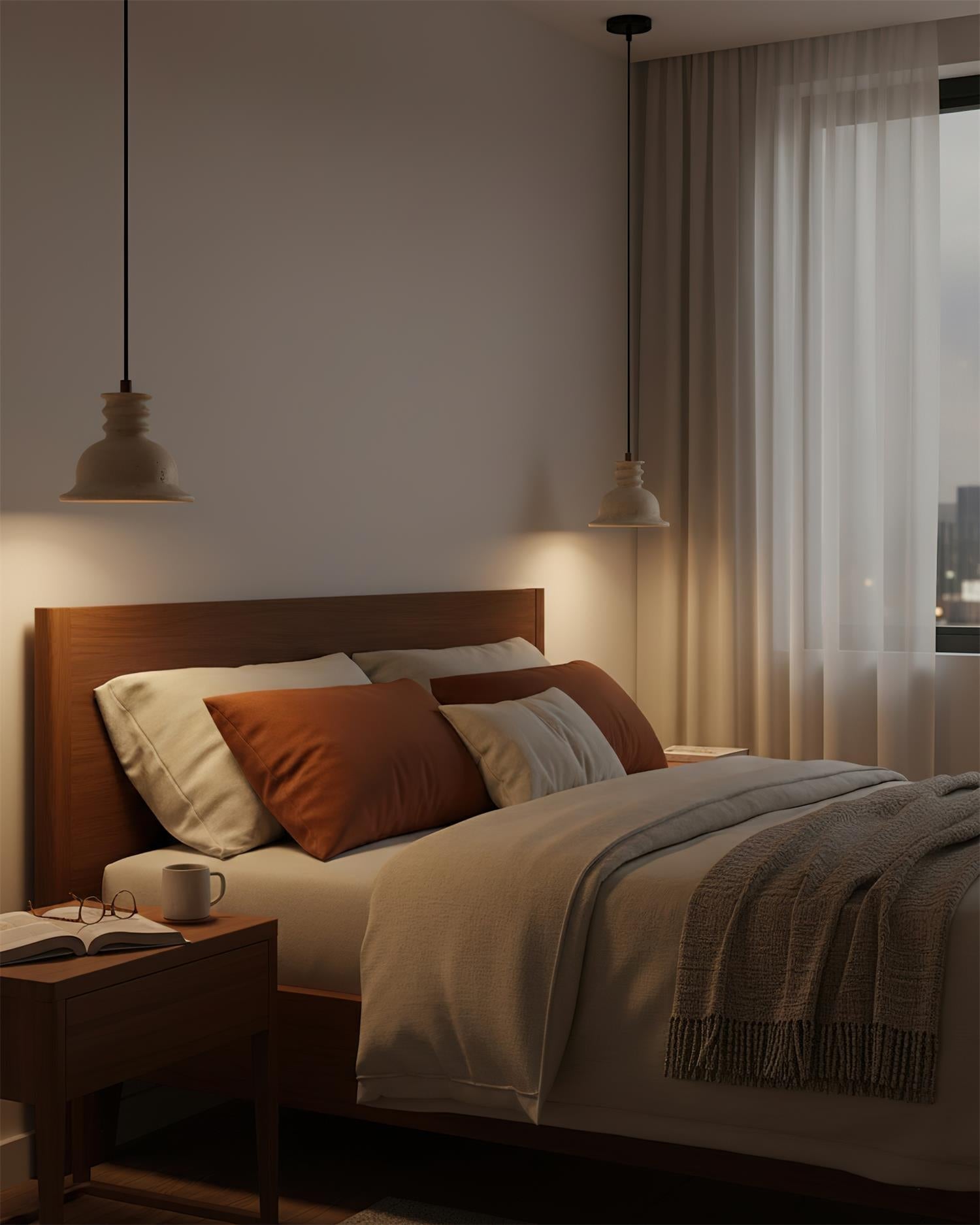 Tranquil Wabi-Sabi Travertine Pendant Light