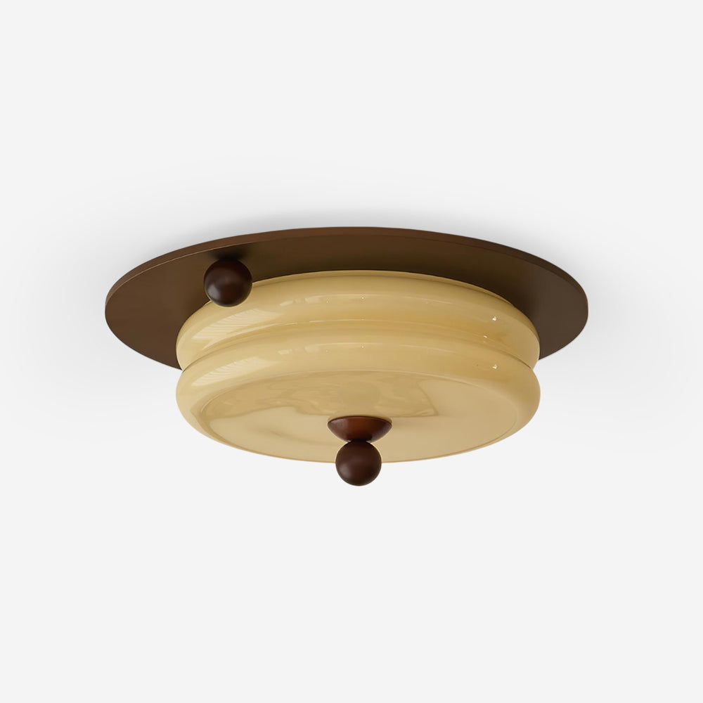 Tranquil Scandinavian Glass Wood Ceiling Light