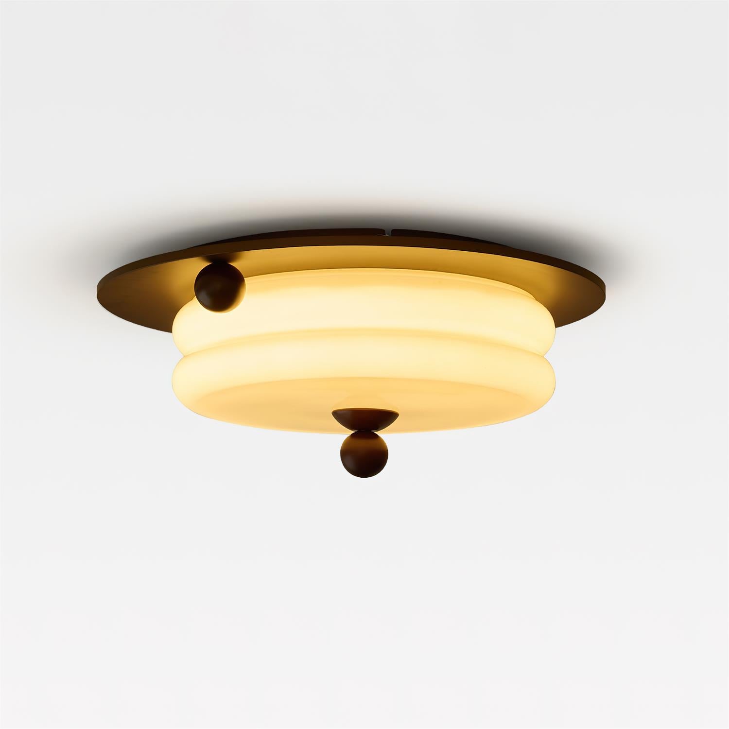 Tranquil Scandinavian Glass Wood Ceiling Light