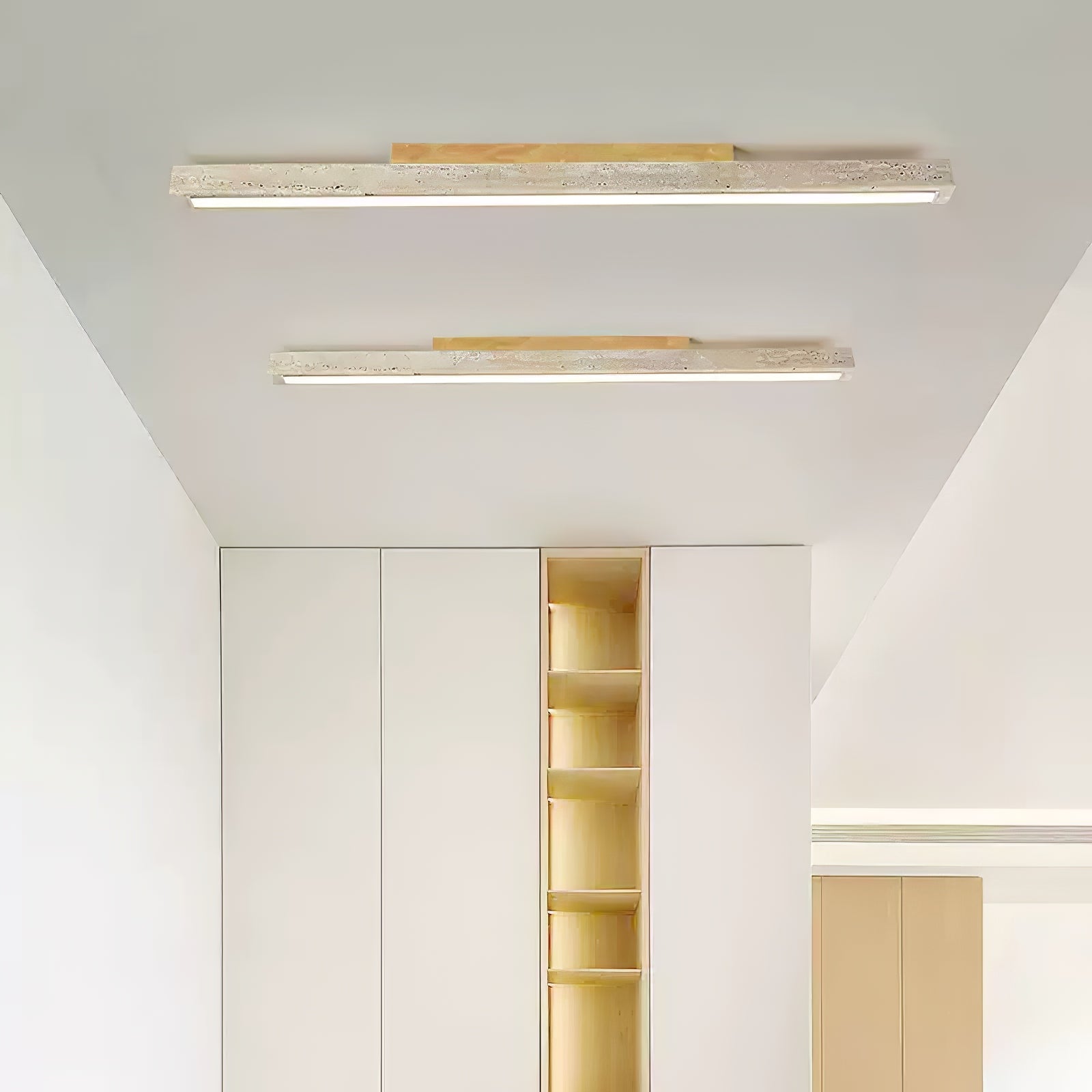 Orvenarae Minimalist Travertine Linear Light - Blowlighting