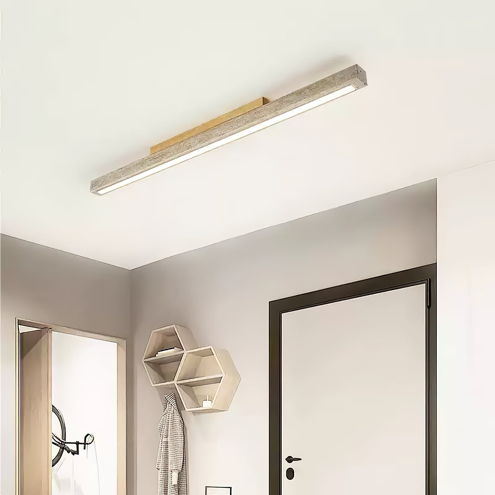 Orvenarae Minimalist Travertine Linear Light - Blowlighting