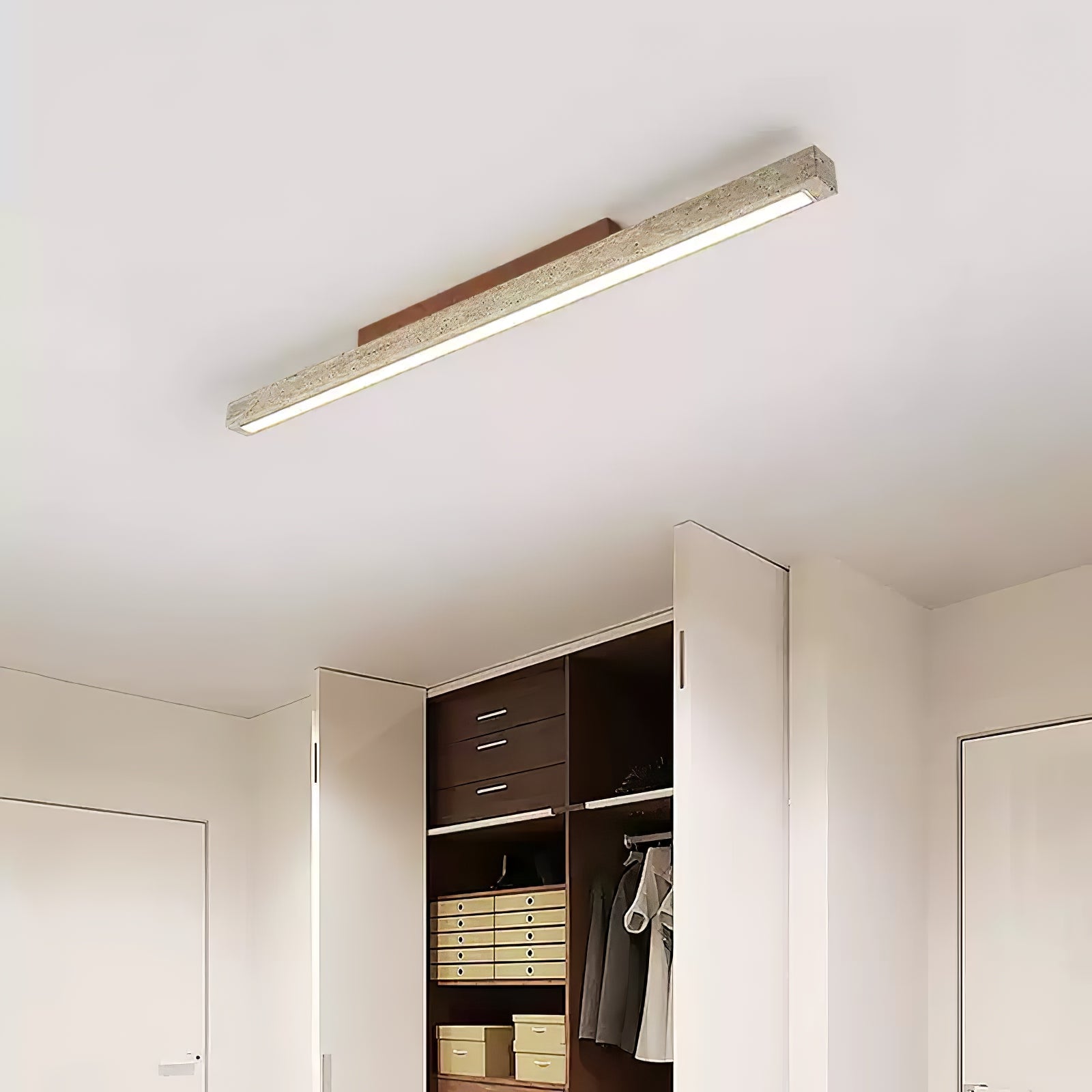 Orvenarae Minimalist Travertine Linear Light - Blowlighting