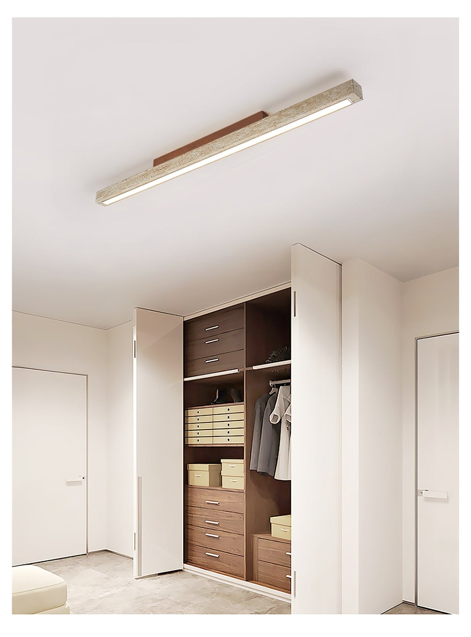 Orvenarae Minimalist Travertine Linear Light - Blowlighting