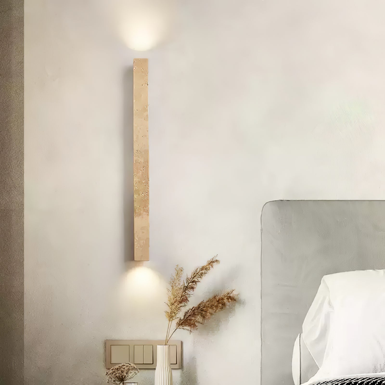 Cathais Minimalist Travertine Wall Light - Blowlighting