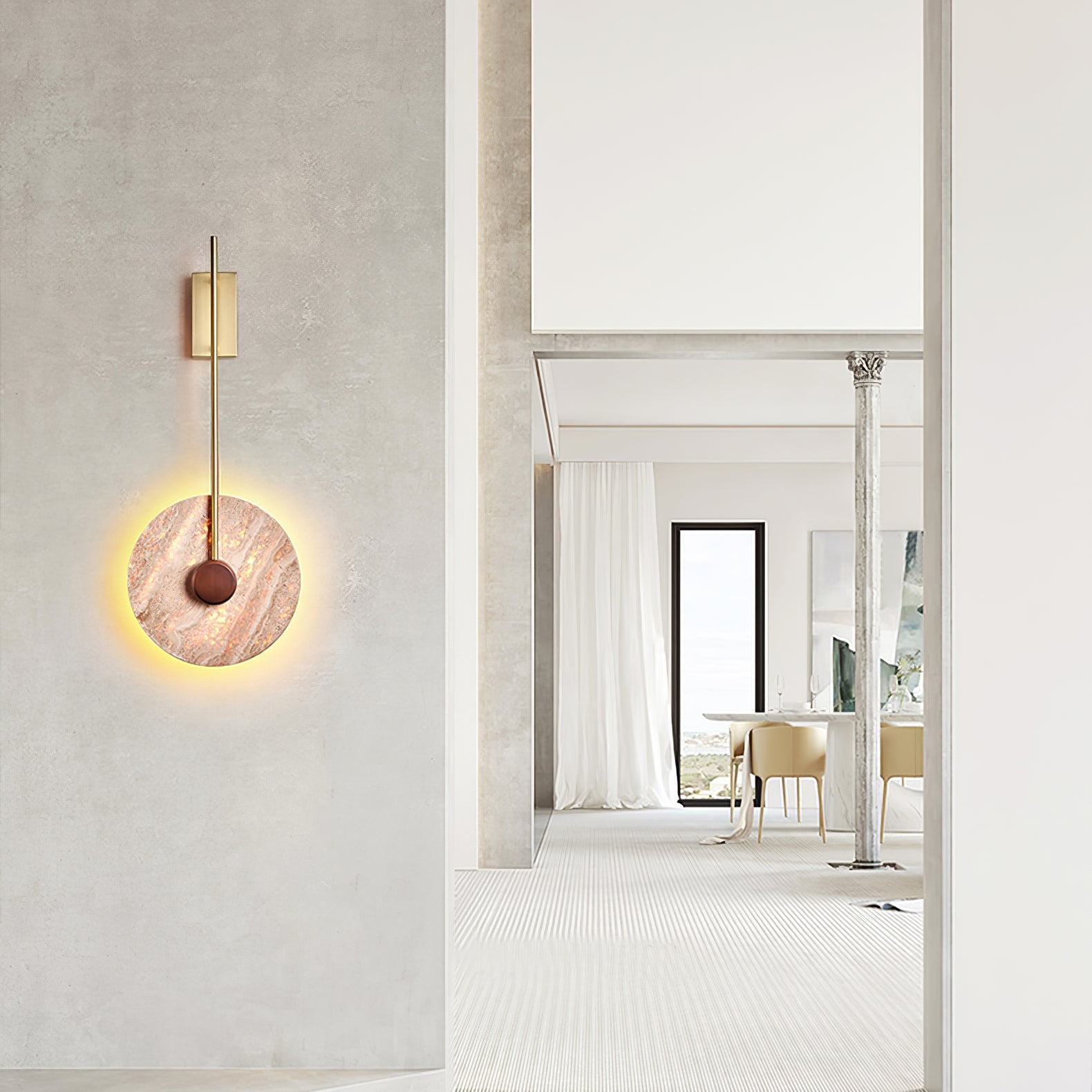 Visolia Travertine Wall Light - Blowlighting