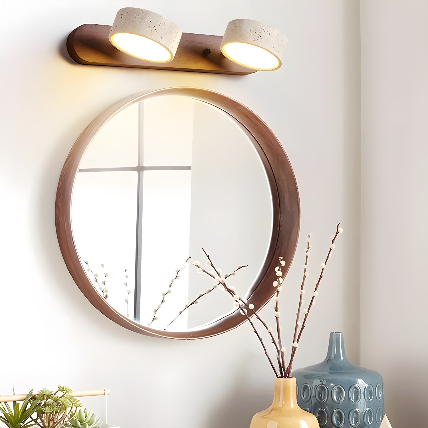 Voloreth Minimalist Travertine Wall Light - Blowlighting