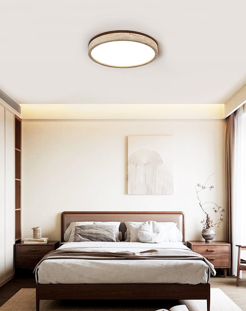 Travertine Halo Round Ceiling Lamp - Vakkerlight