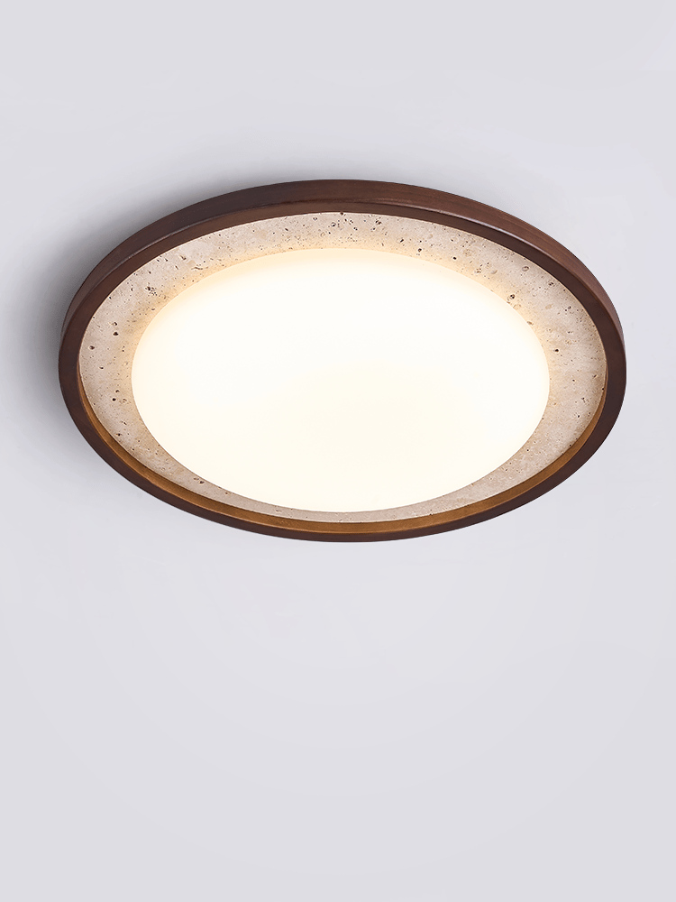 Travertine Wood Ceiling Light - Vakkerlight