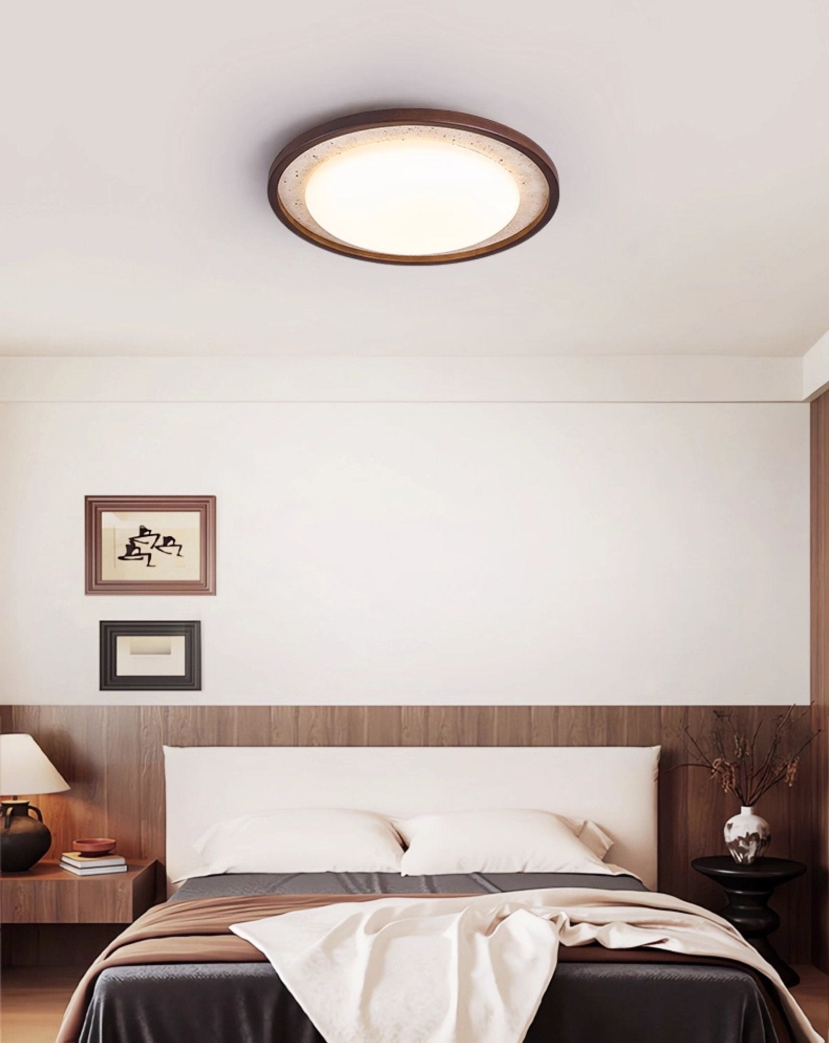 Travertine Wood Ceiling Light - Vakkerlight