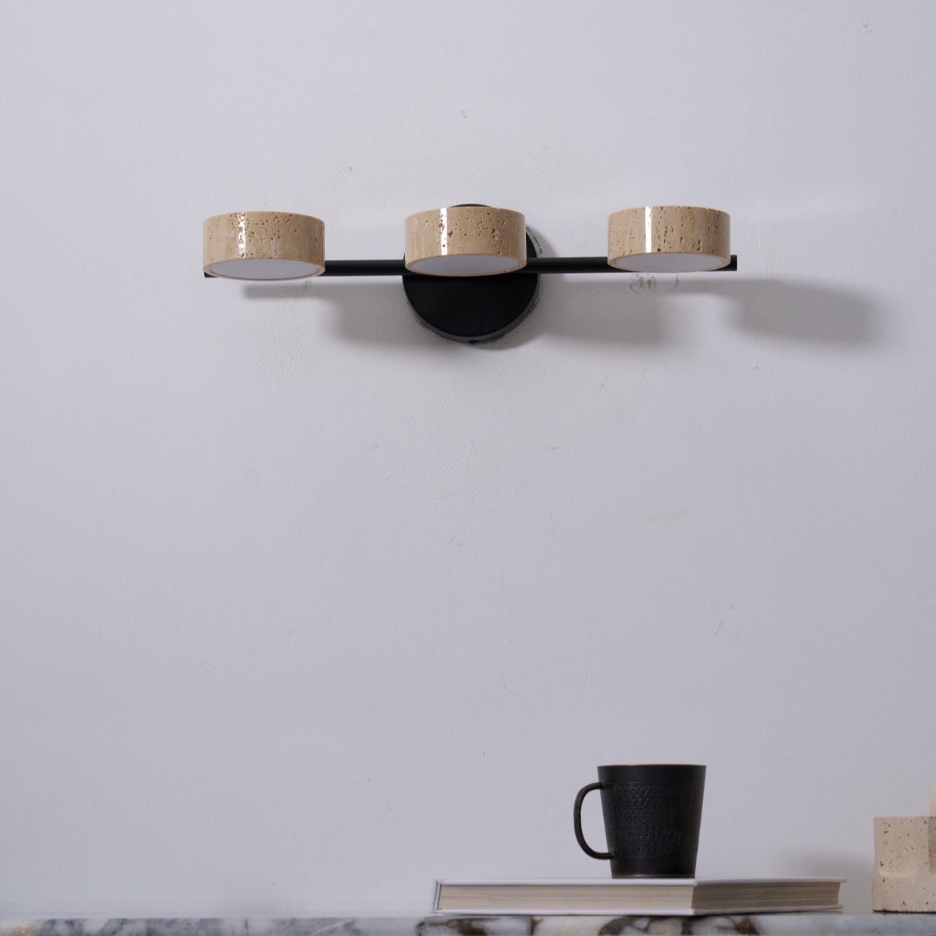 Ceshair Multi Head Travertine Vanity Light - Blowlighting