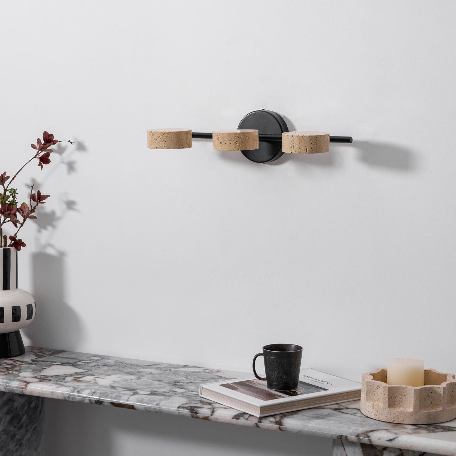 Ceshair Multi Head Travertine Vanity Light - Blowlighting