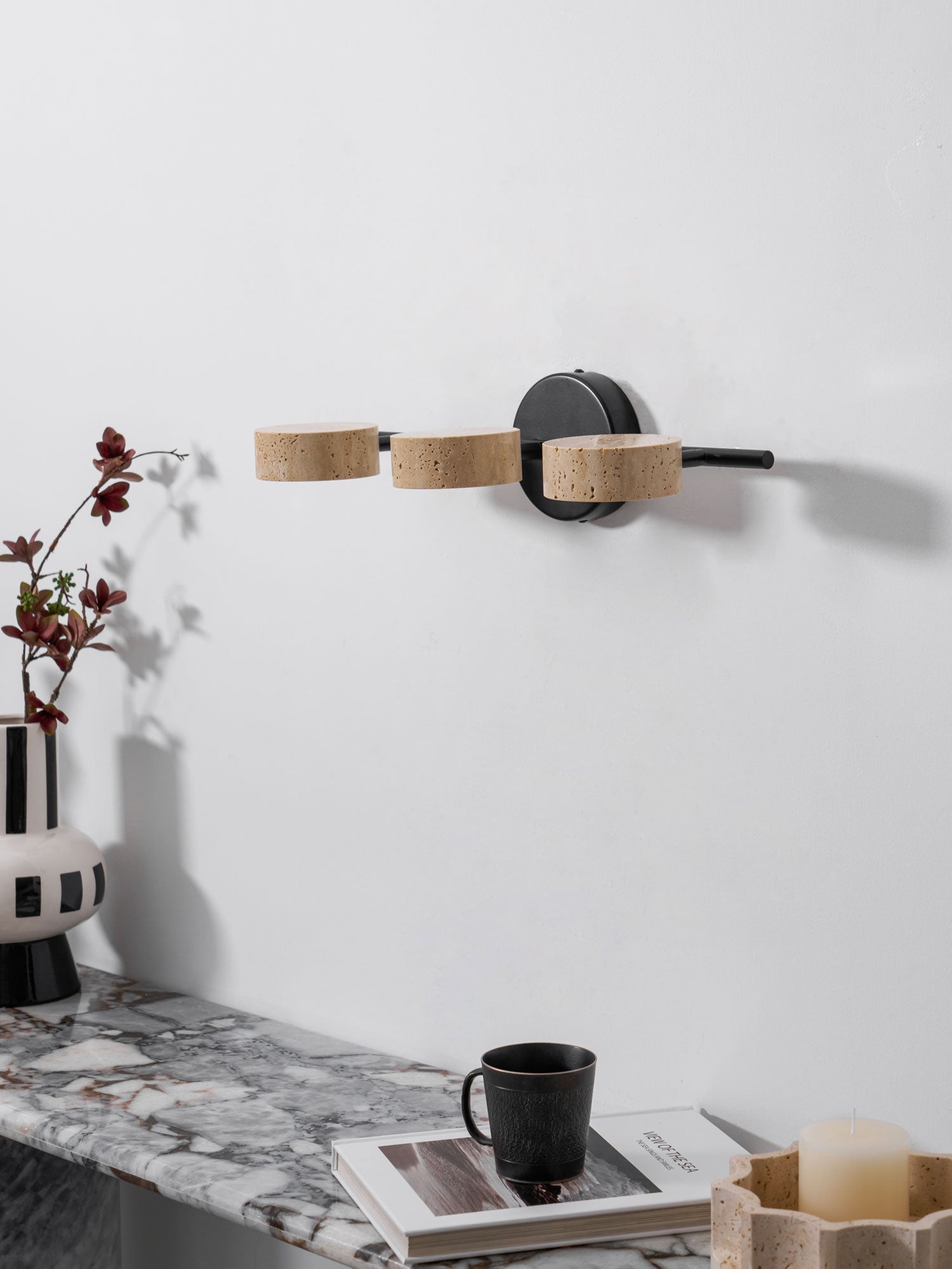 Ceshair Multi Head Travertine Vanity Light - Blowlighting