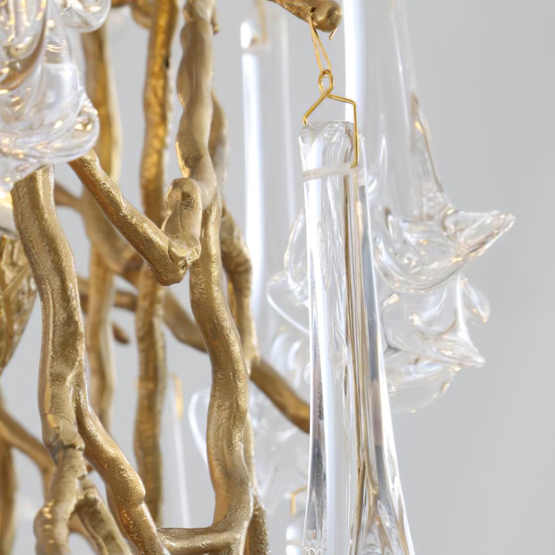 Abeleisa Tree Branch Staircase Brass Crystal Chandelier - Blowlighting