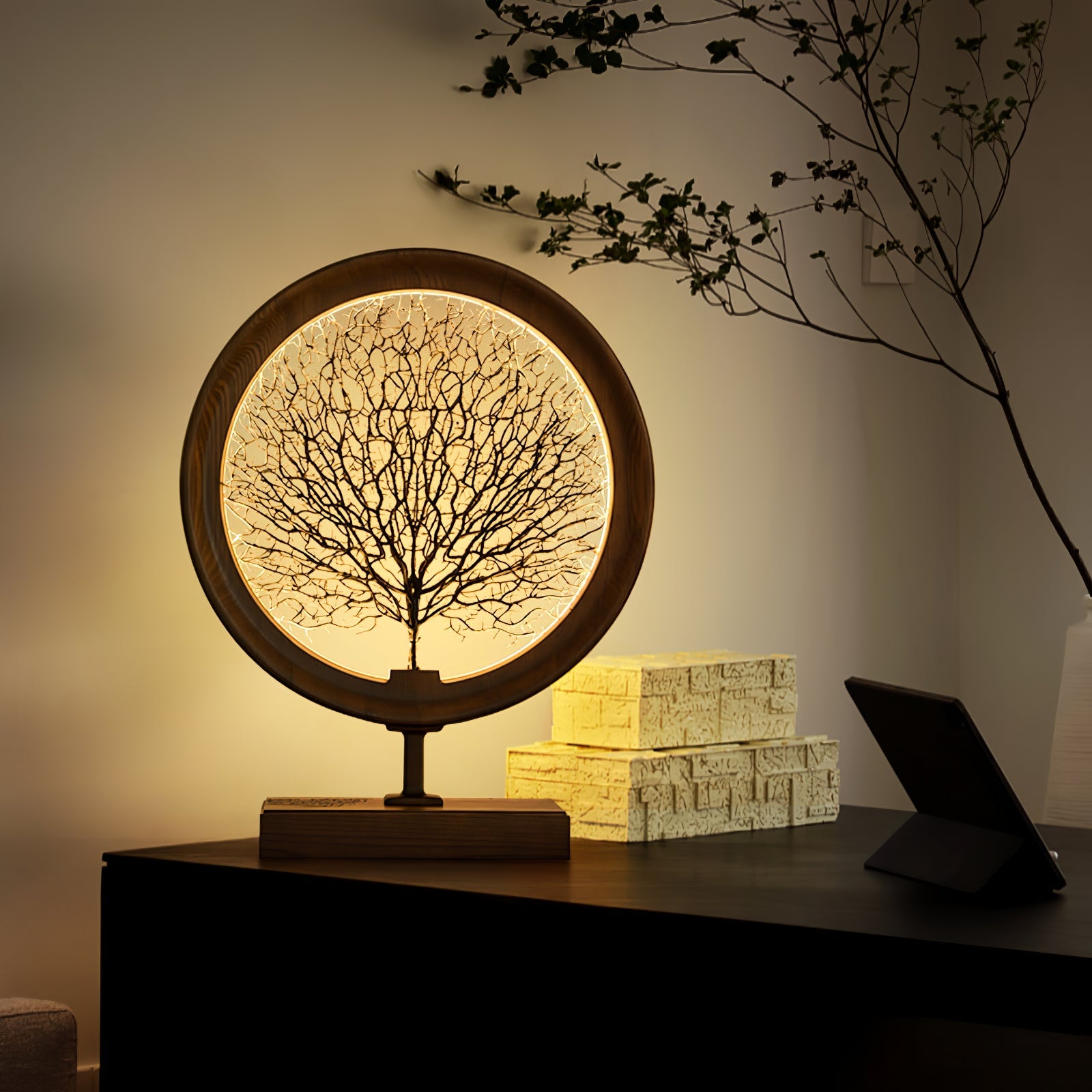 Stella Modern Wood Table Lamp - Blowlighting