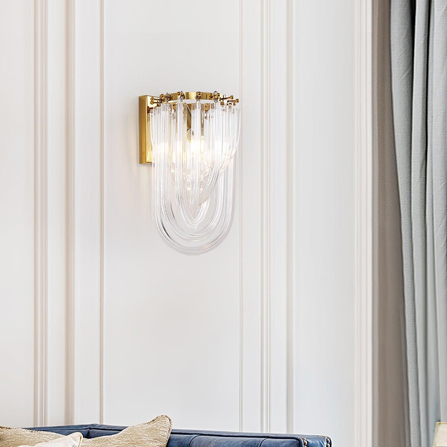 Aurora Wall Lamp Trevi Murano Glass Gold Modern Luxury - Blowlighting