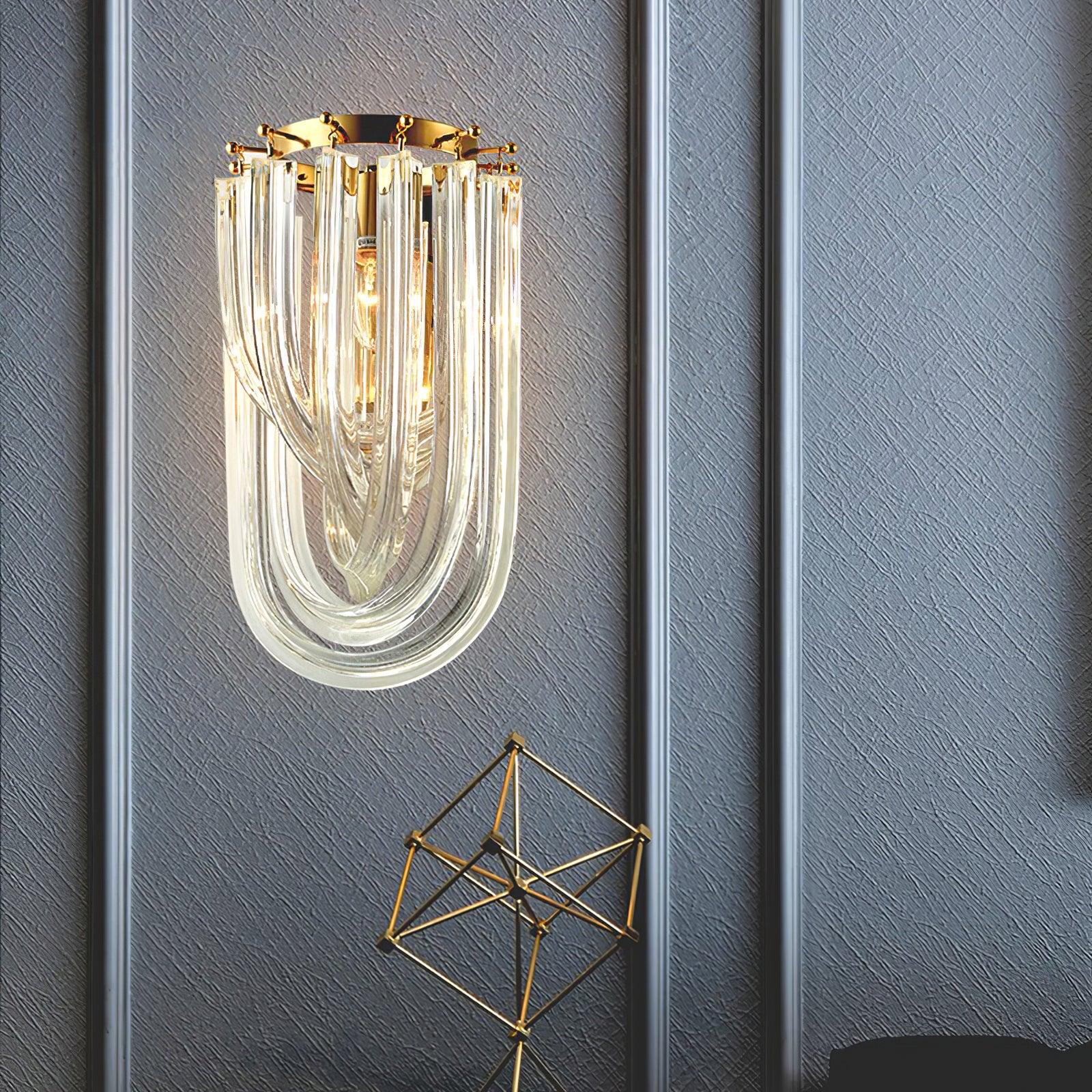 Aurora Wall Lamp Trevi Murano Glass Gold Modern Luxury - Blowlighting