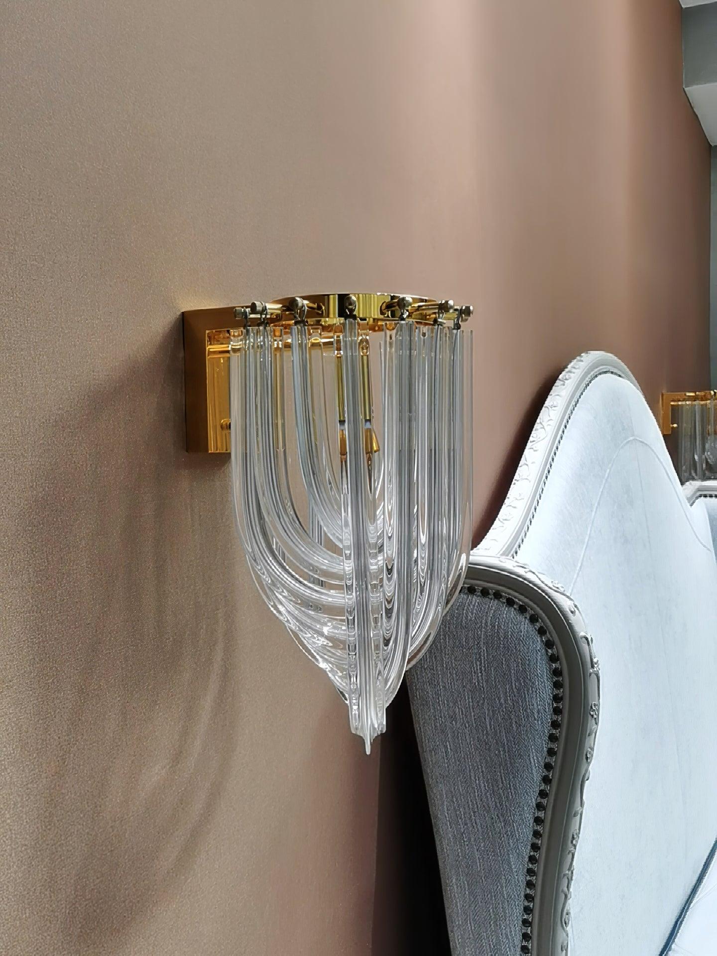 Aurora Wall Lamp Trevi Murano Glass Gold Modern Luxury - Blowlighting