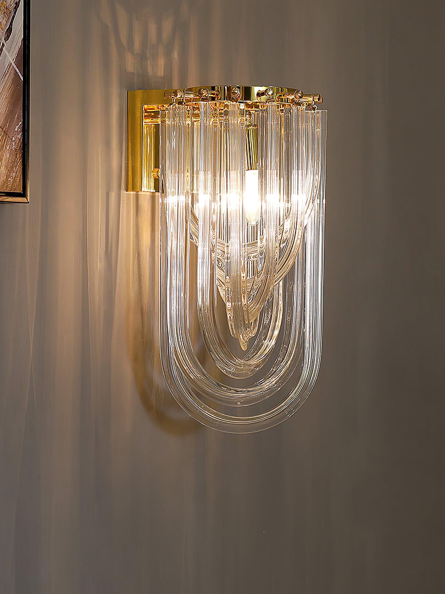 Aurora Wall Lamp Trevi Murano Glass Gold Modern Luxury - Blowlighting