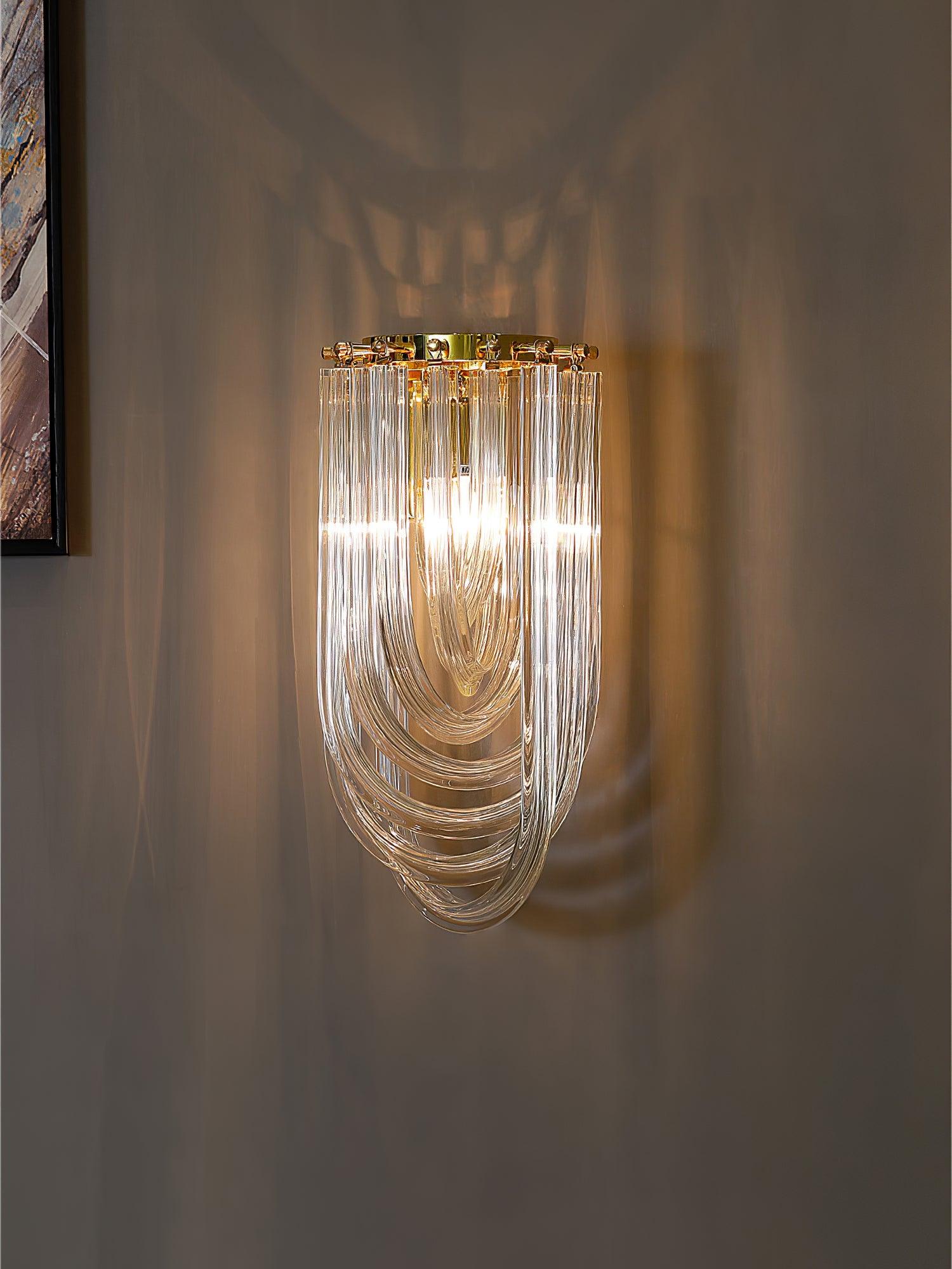 Aurora Wall Lamp Trevi Murano Glass Gold Modern Luxury - Blowlighting
