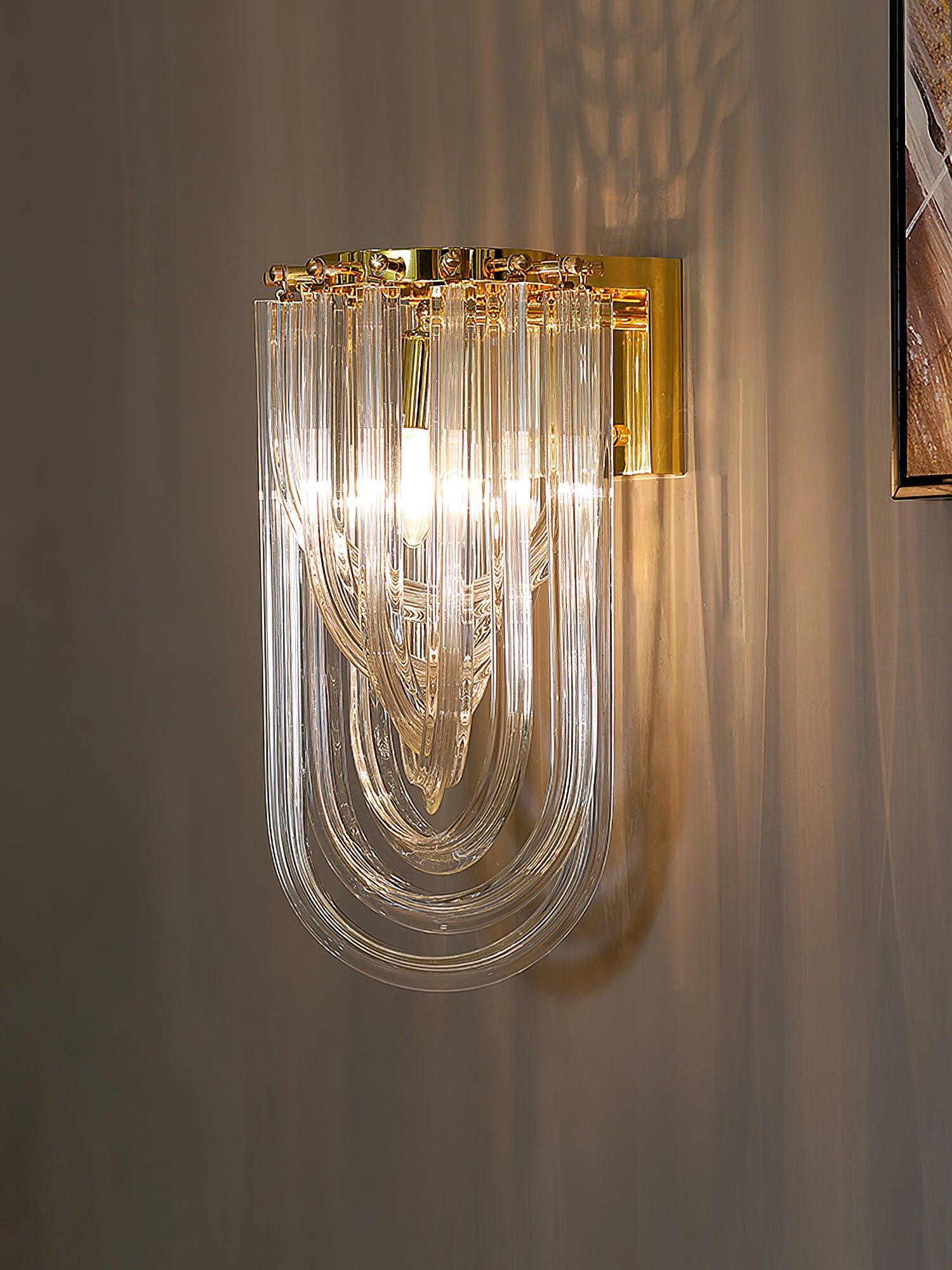 Aurora Wall Lamp Trevi Murano Glass Gold Modern Luxury - Blowlighting