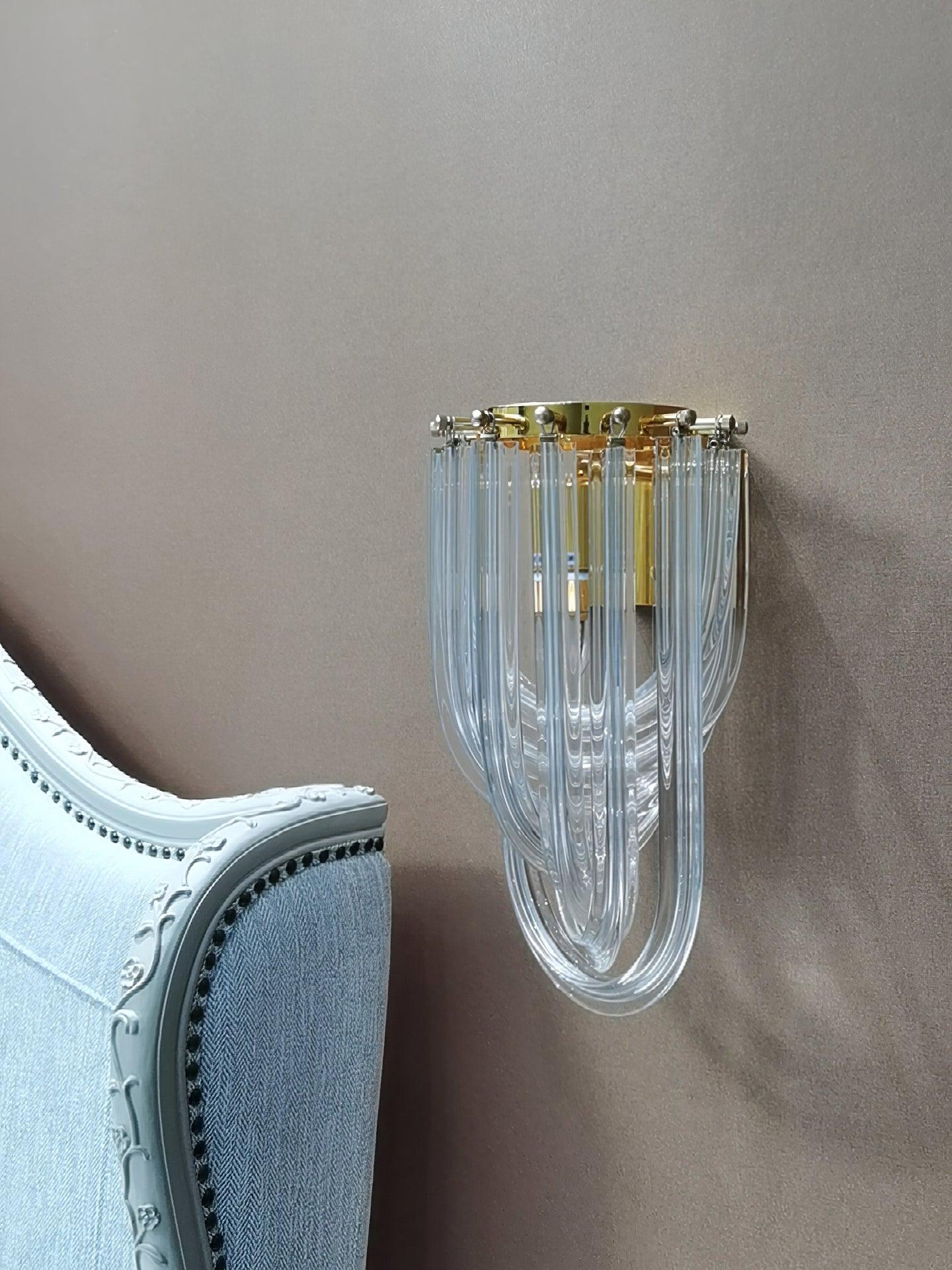 Aurora Wall Lamp Trevi Murano Glass Gold Modern Luxury - Blowlighting