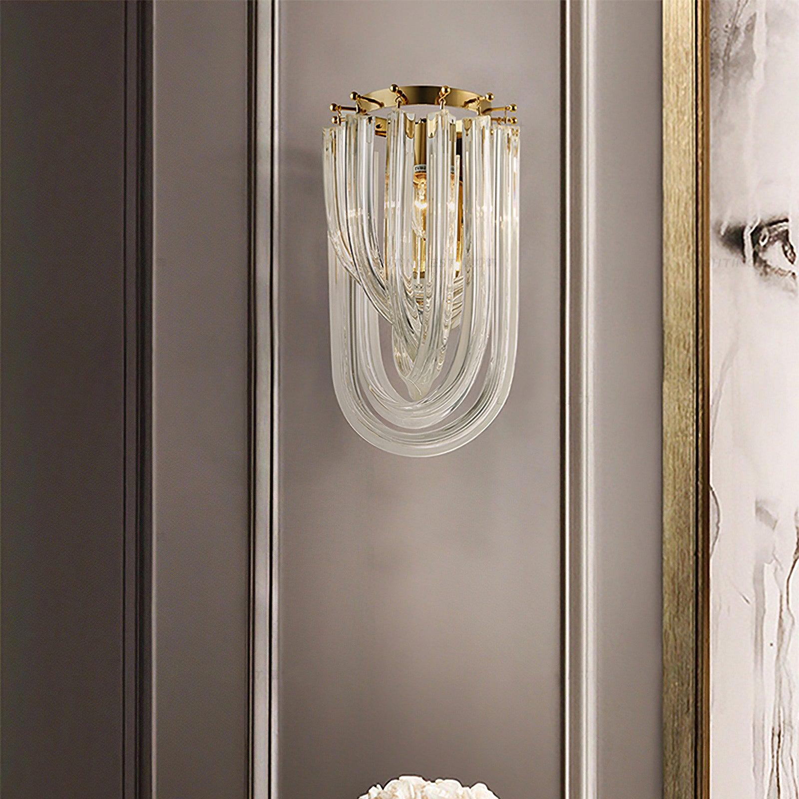 Aurora Wall Lamp Trevi Murano Glass Gold Modern Luxury - Blowlighting