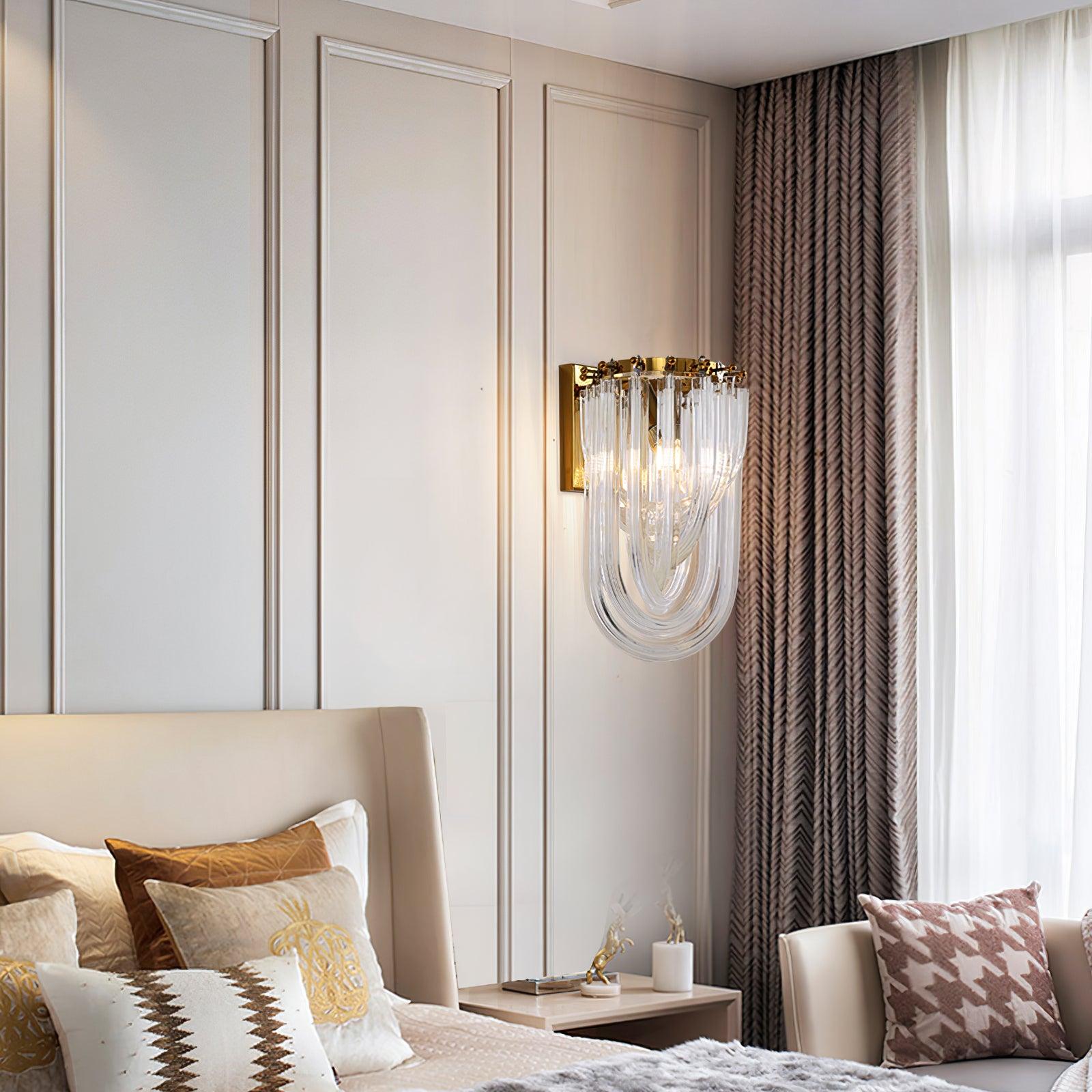 Aurora Wall Lamp Trevi Murano Glass Gold Modern Luxury - Blowlighting