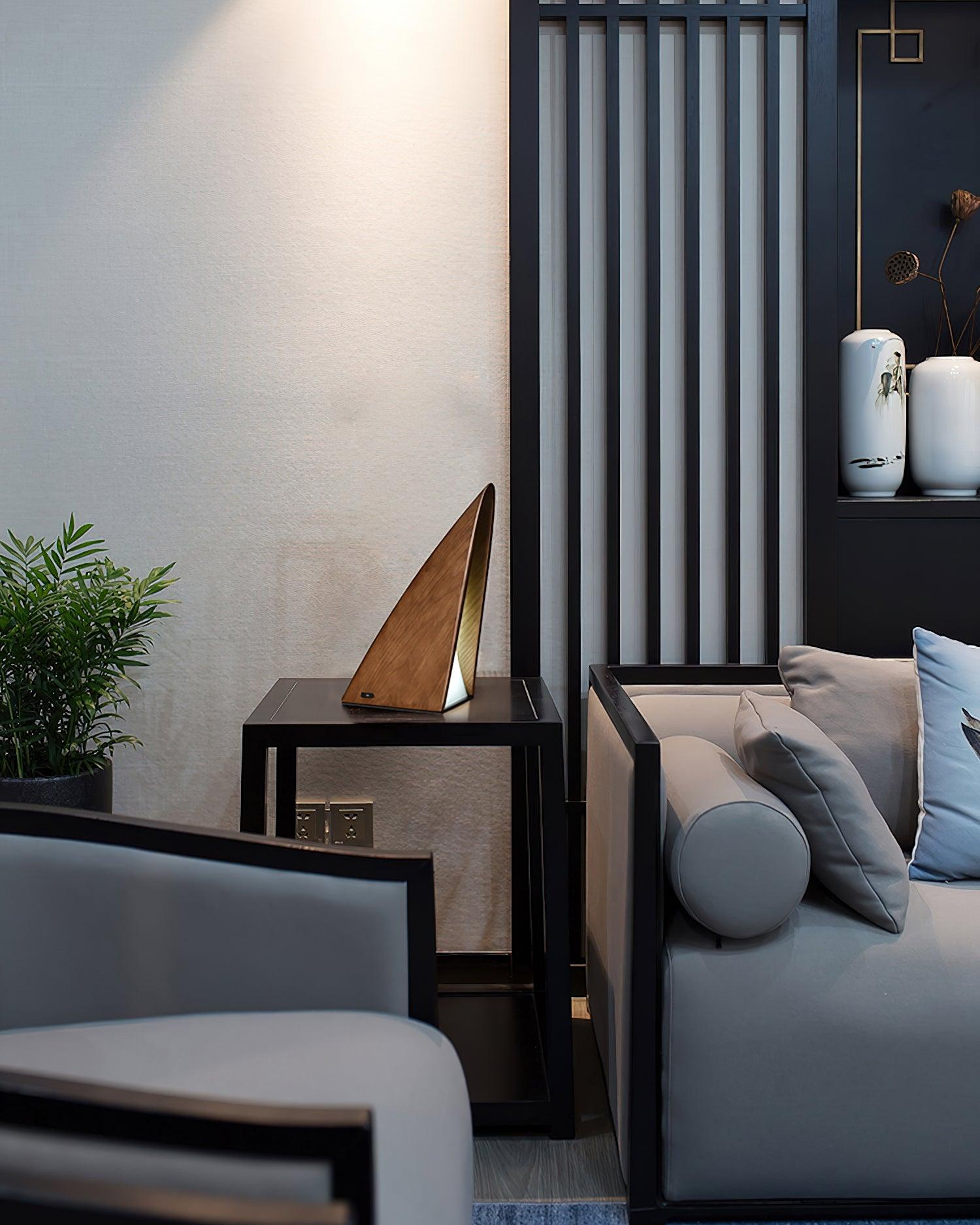 Justin Minimalist Wood Table Lamp - Blowlighting