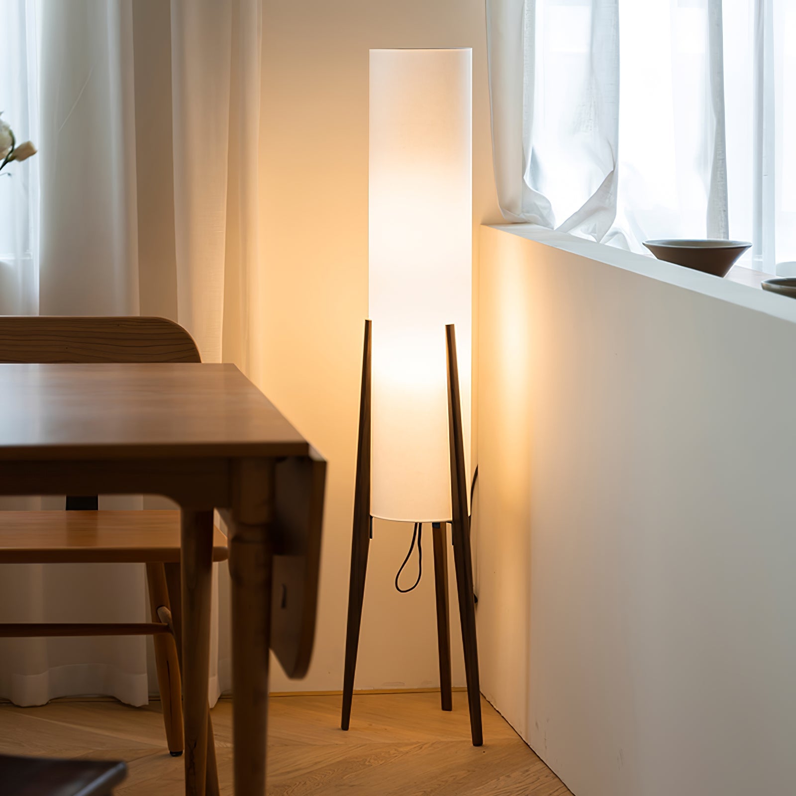 Tripod Walnut Floor Lamp - Blowlighting