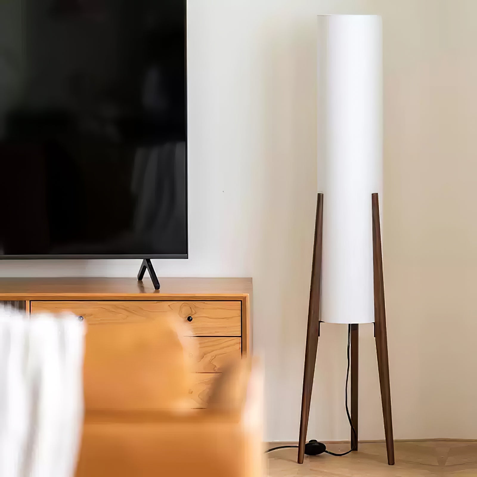 Tripod Walnut Floor Lamp - Blowlighting