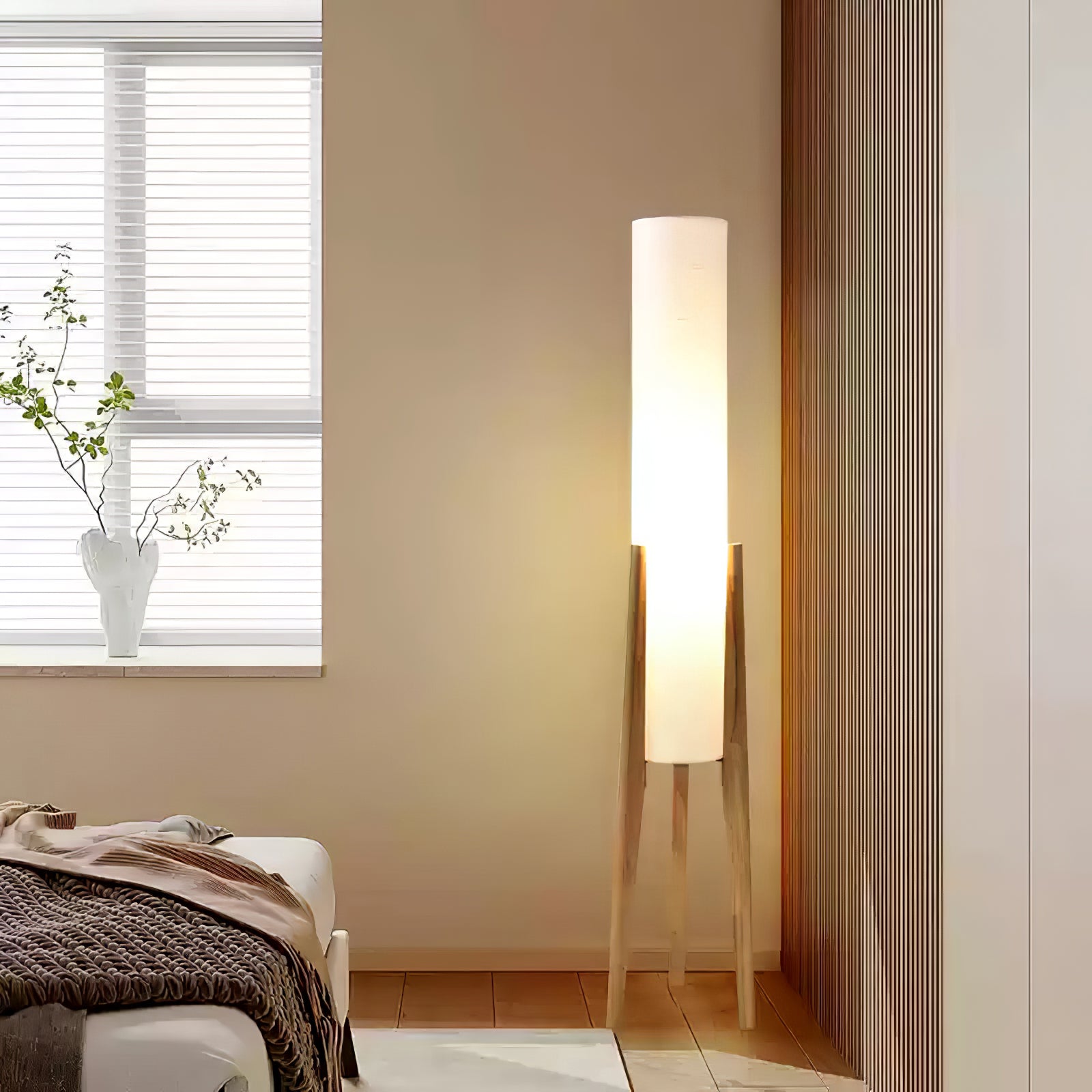 Tripod Walnut Floor Lamp - Blowlighting