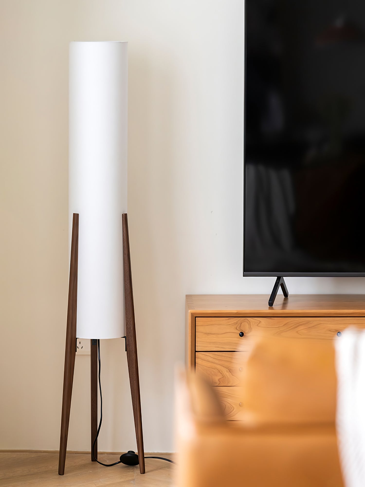 Tripod Walnut Floor Lamp - Blowlighting