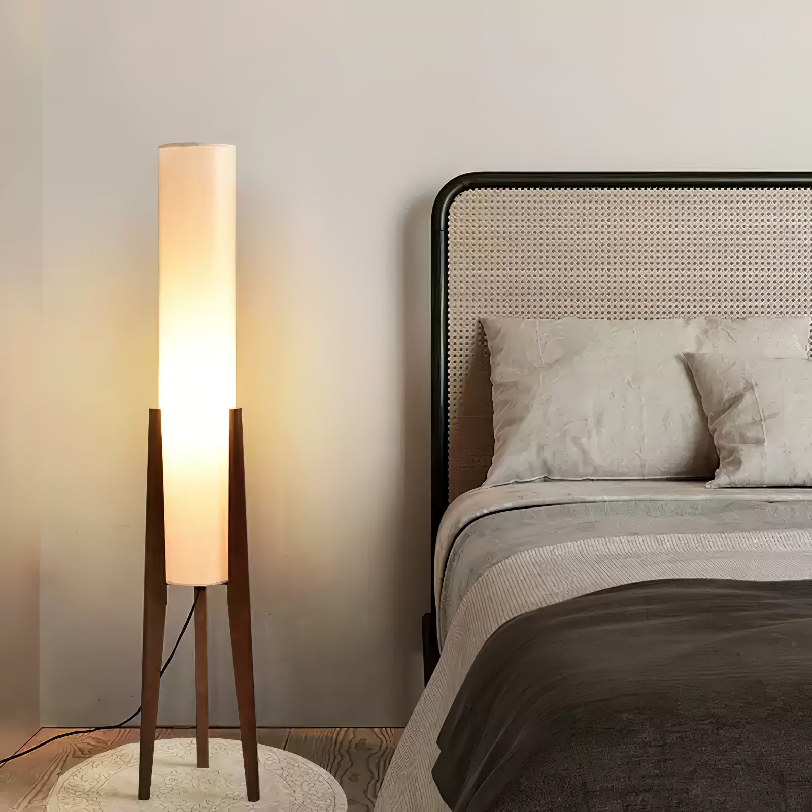 Tripod Walnut Floor Lamp - Blowlighting