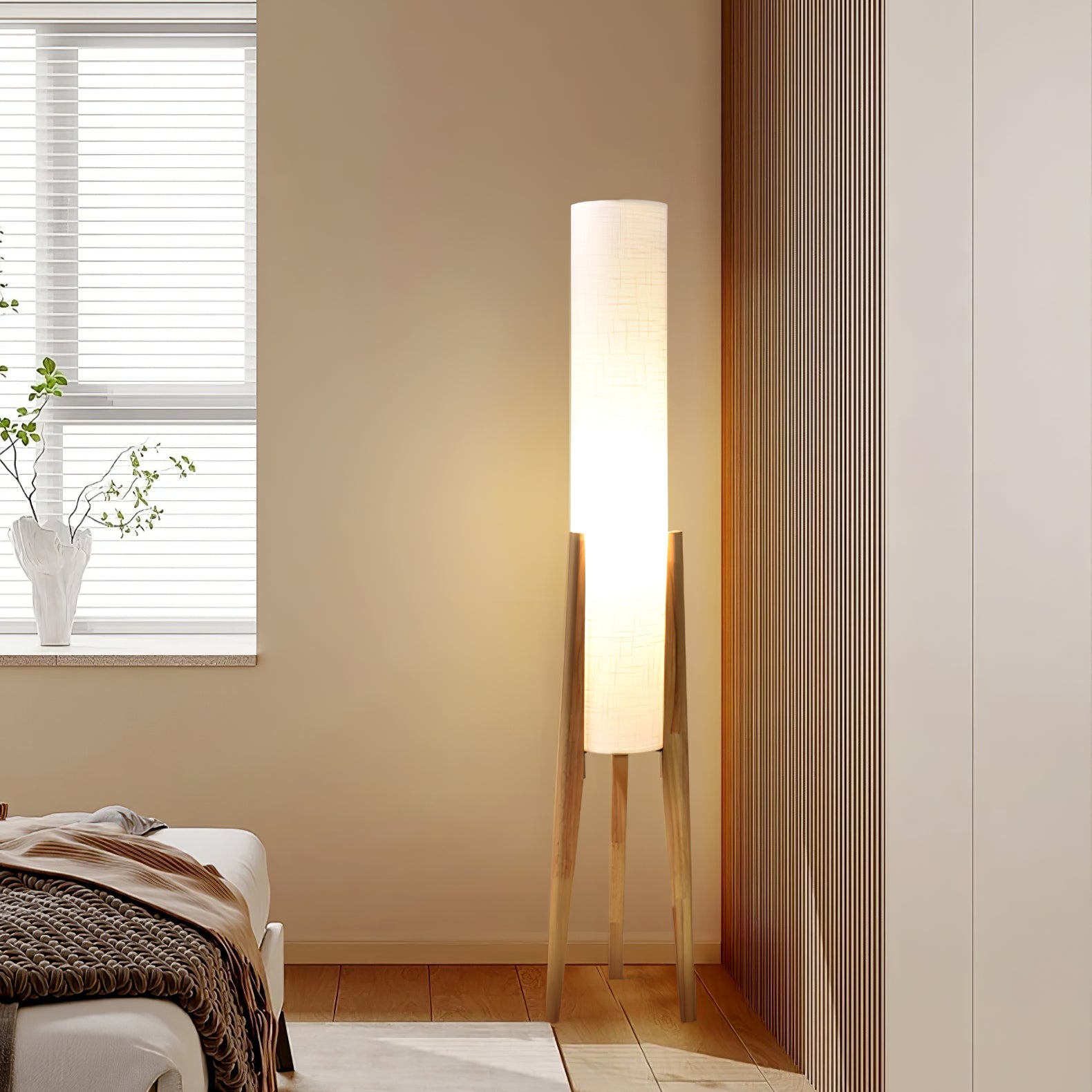 Tripod Walnut Floor Lamp - Blowlighting