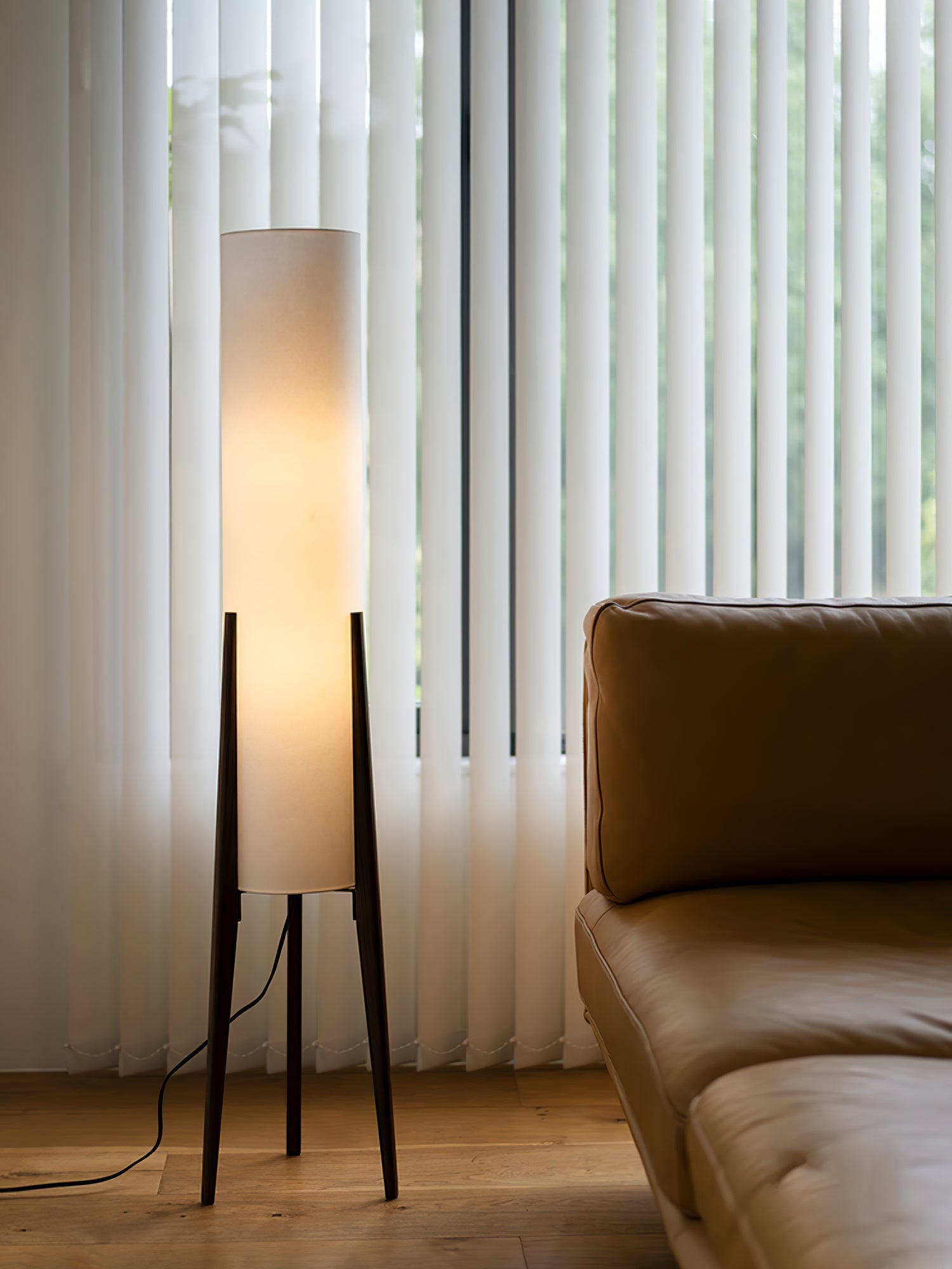 Tripod Walnut Floor Lamp - Blowlighting
