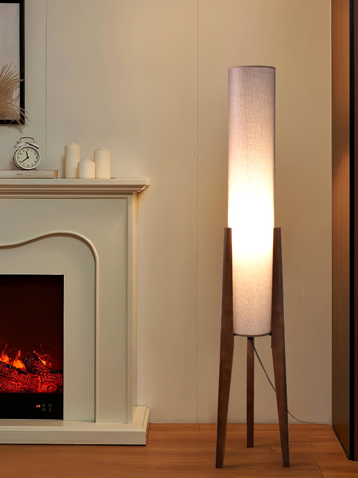 Tripod Walnut Floor Lamp - Blowlighting