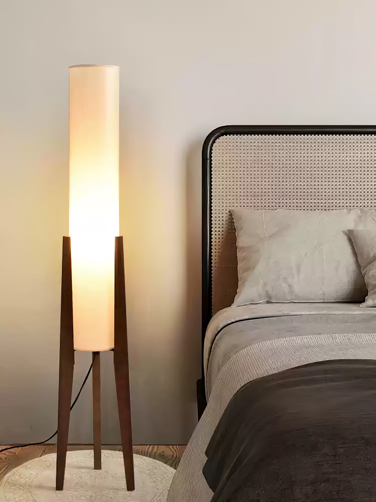 Tripod Walnut Floor Lamp - Blowlighting