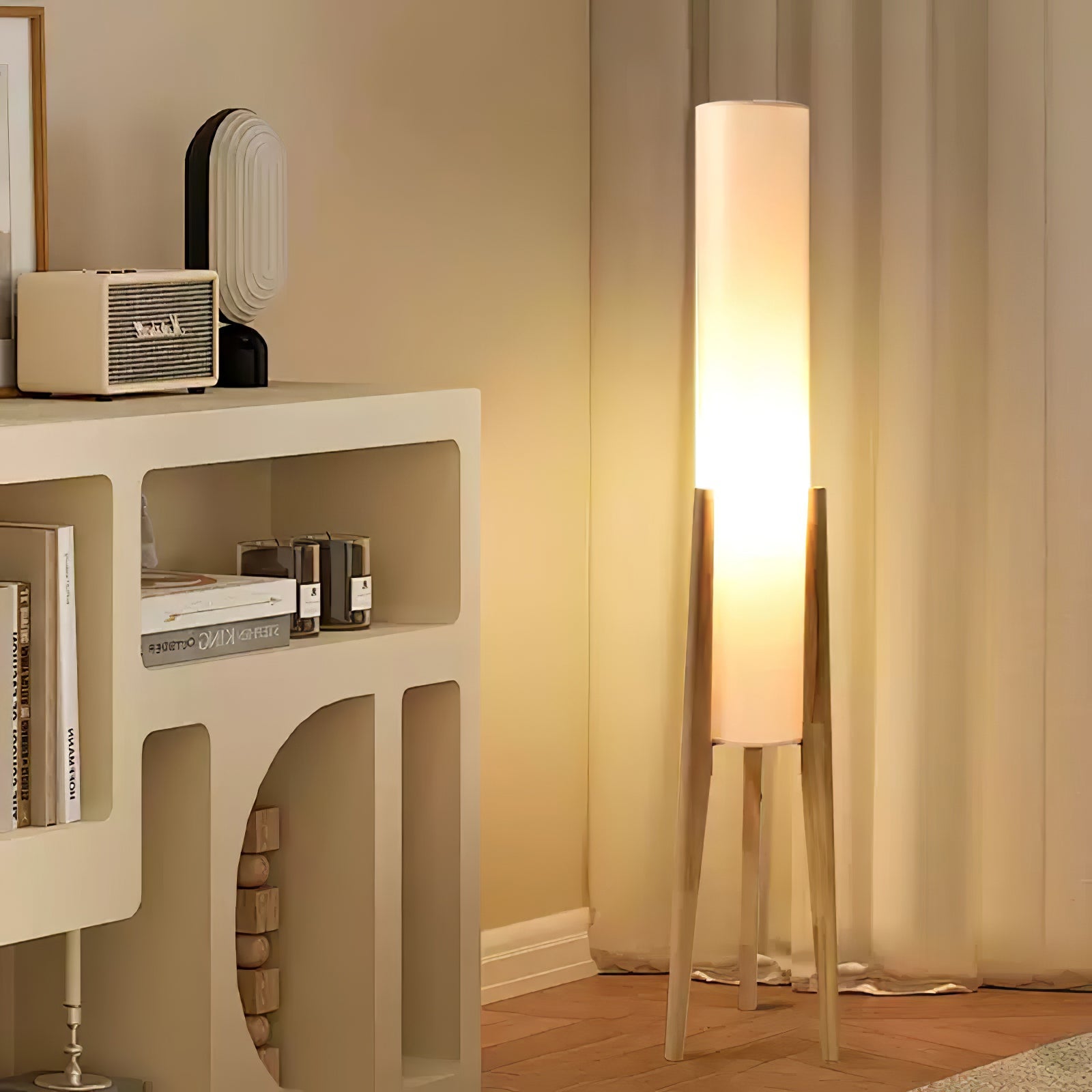 Tripod Walnut Floor Lamp - Blowlighting