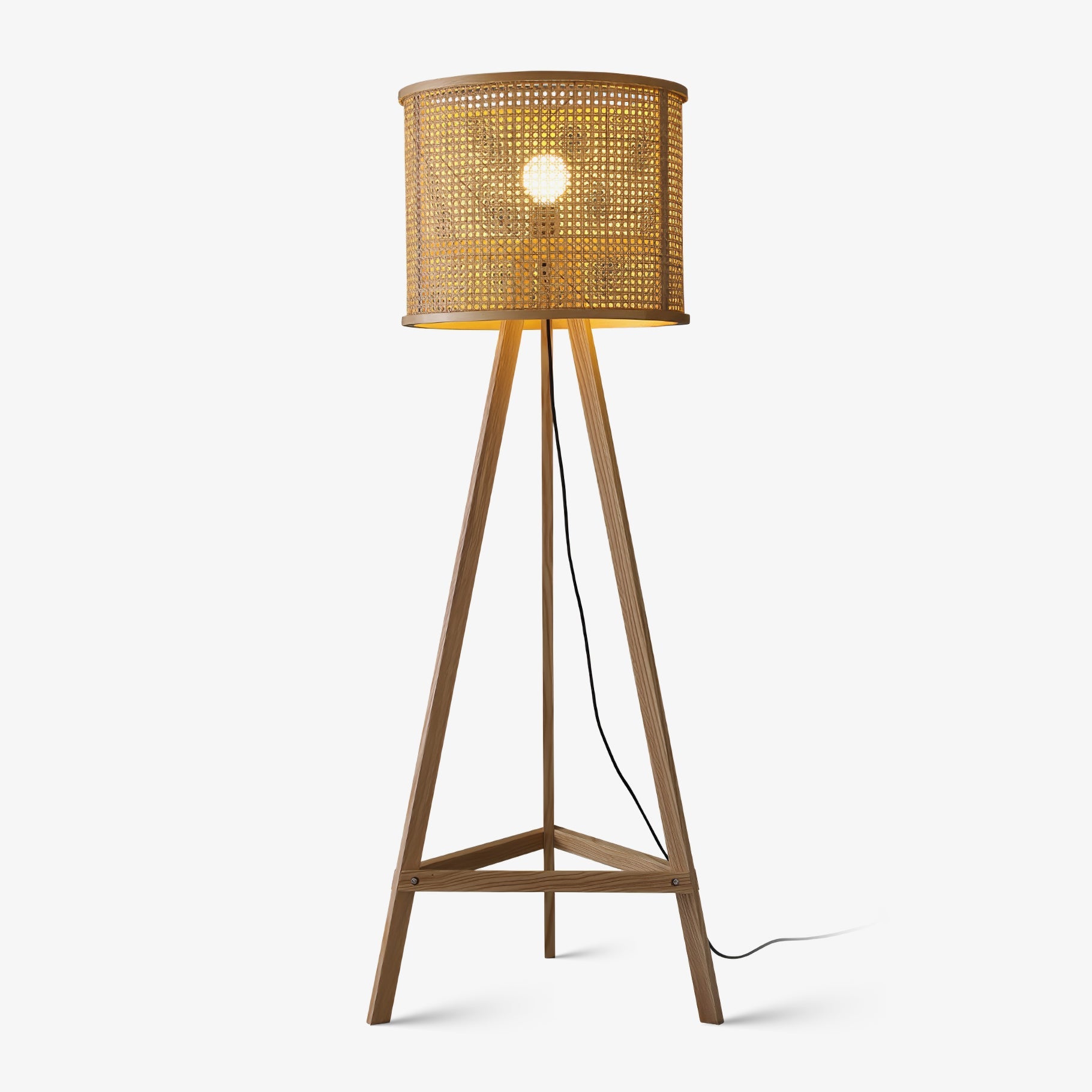 Olsolyra Rattan Woven Tripod Floor Lamp - Blowlighting